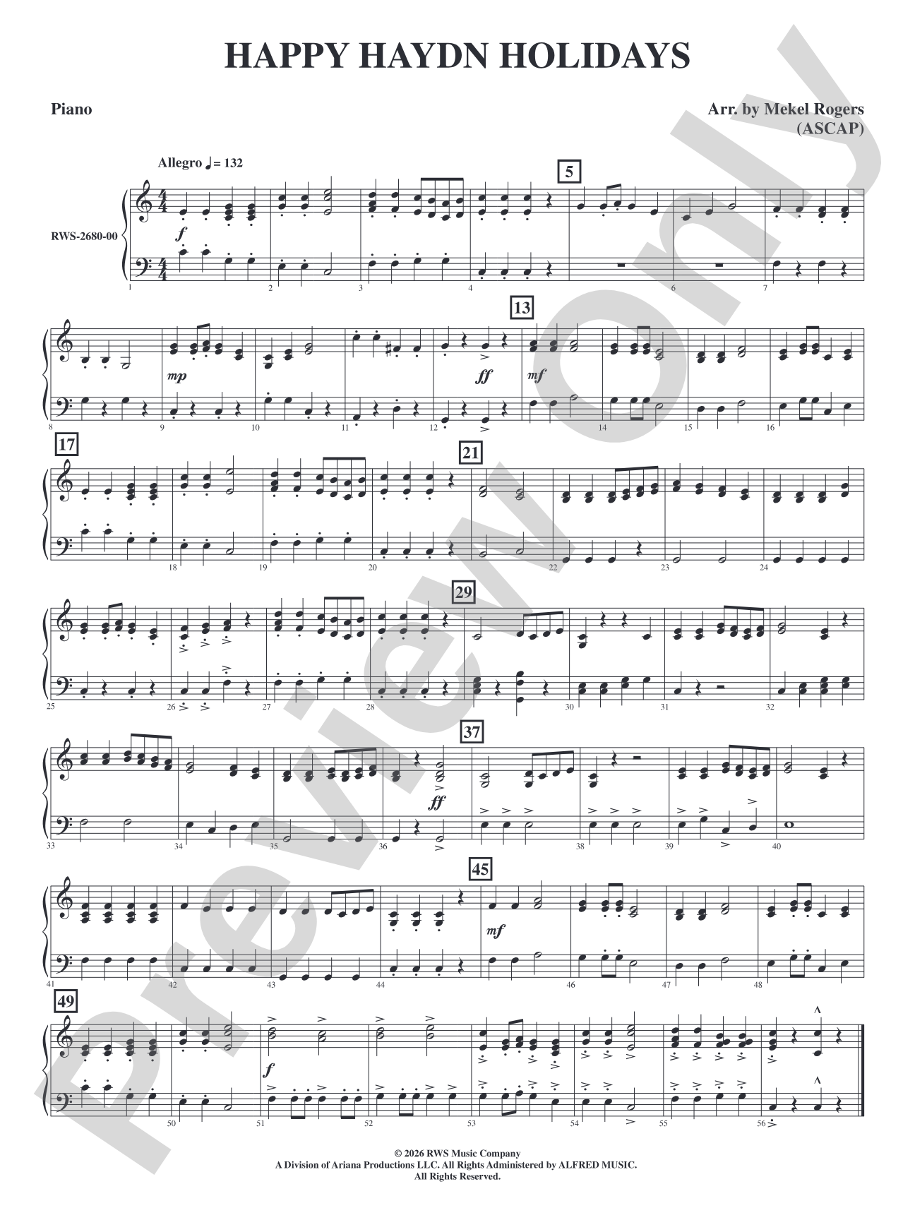 Happy Haydn Holidays: Piano Accompaniment