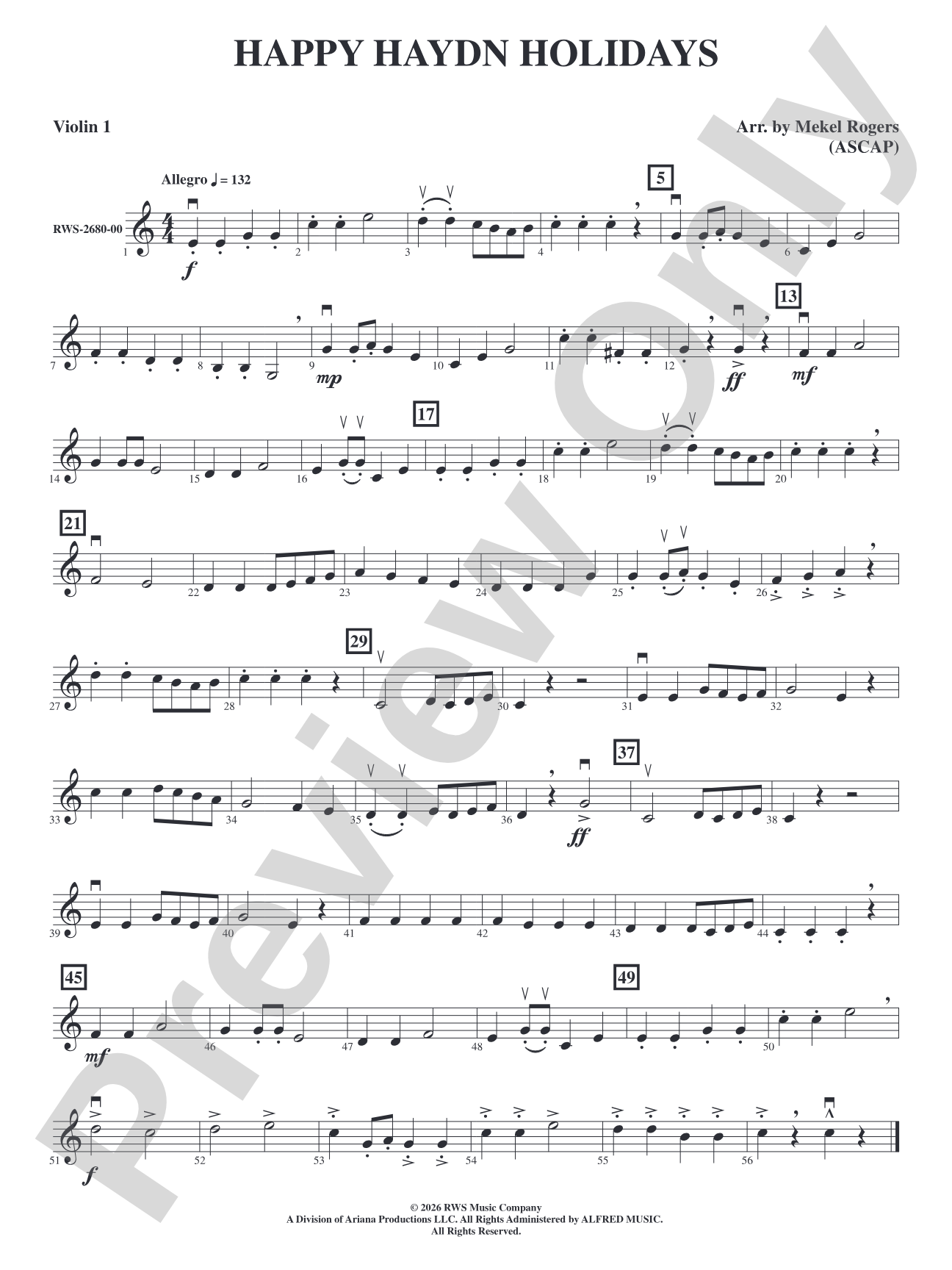 Happy Haydn Holidays: 1st Violin