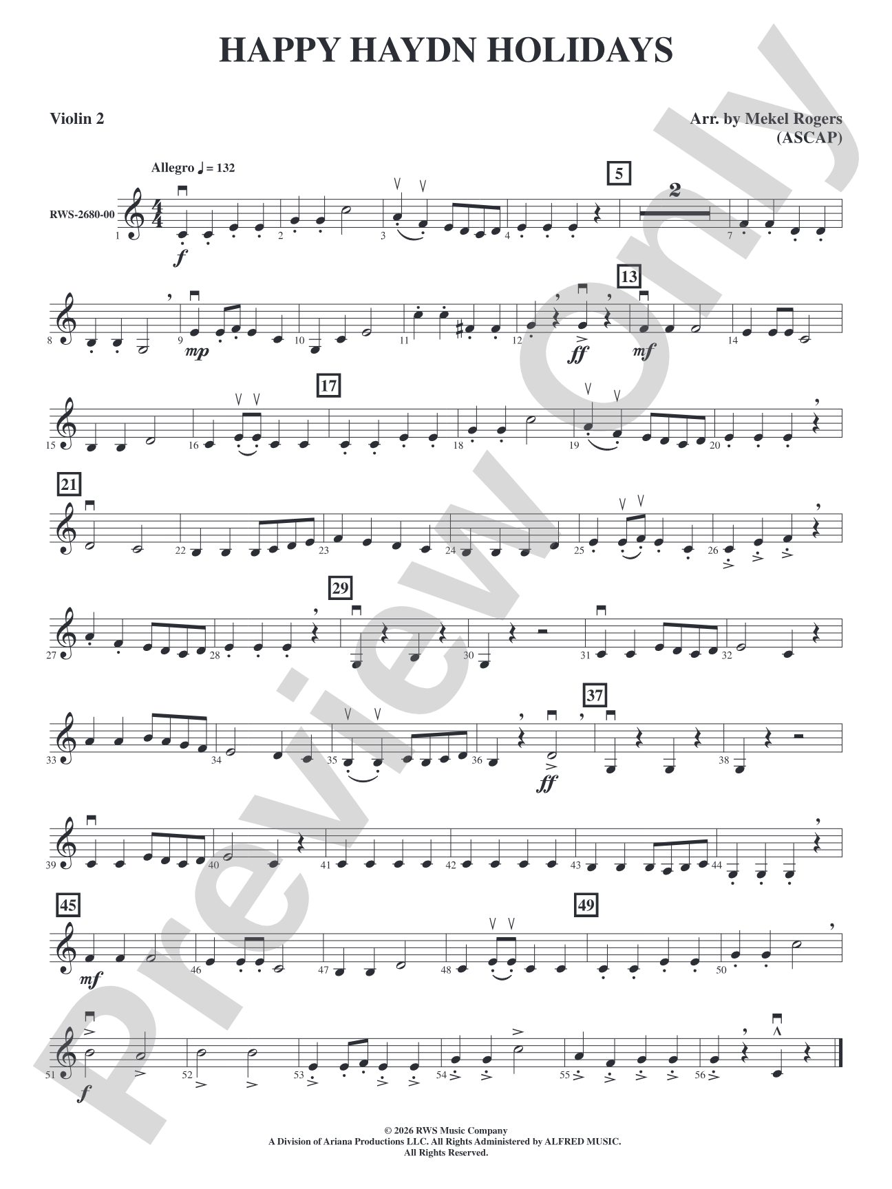 Happy Haydn Holidays: 2nd Violin