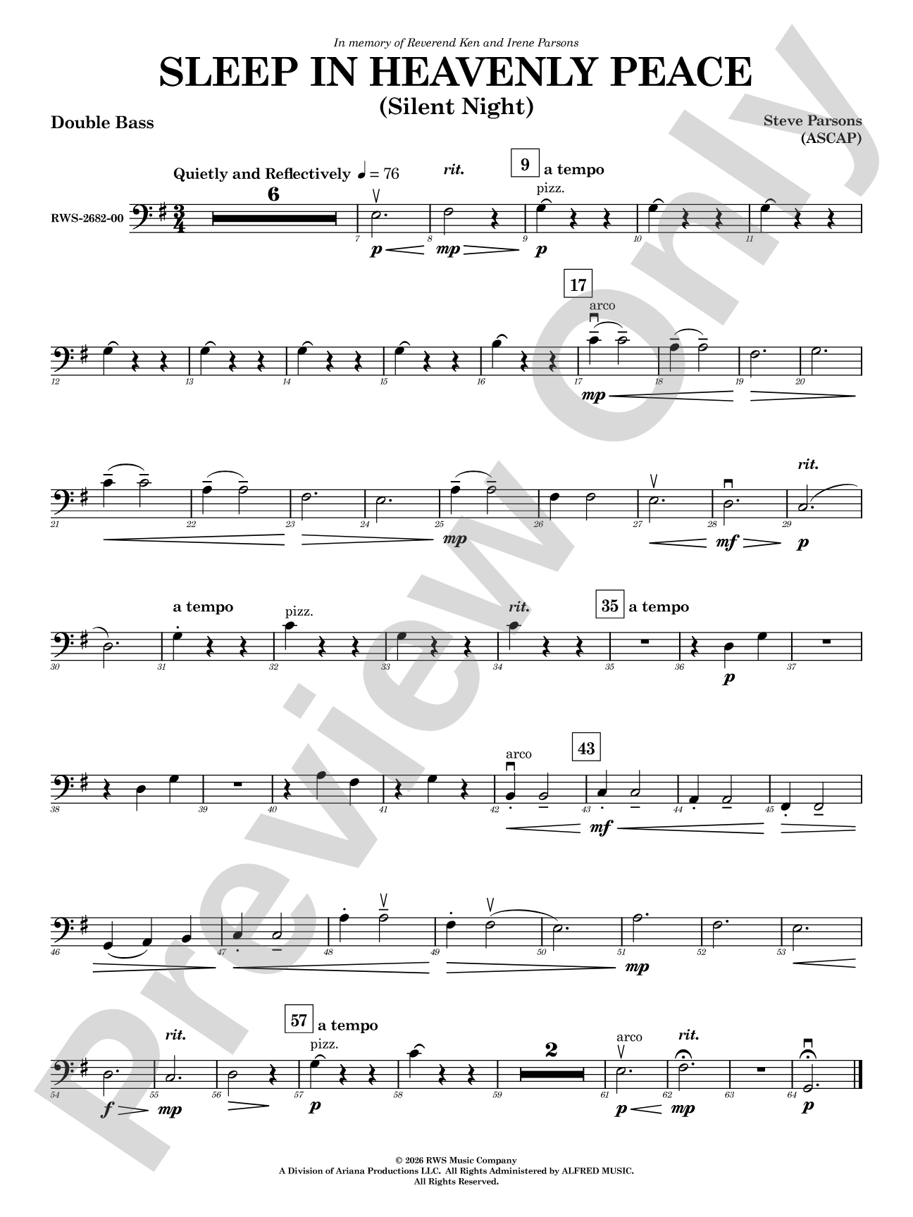 Sleep in Heavenly Peace: String Bass