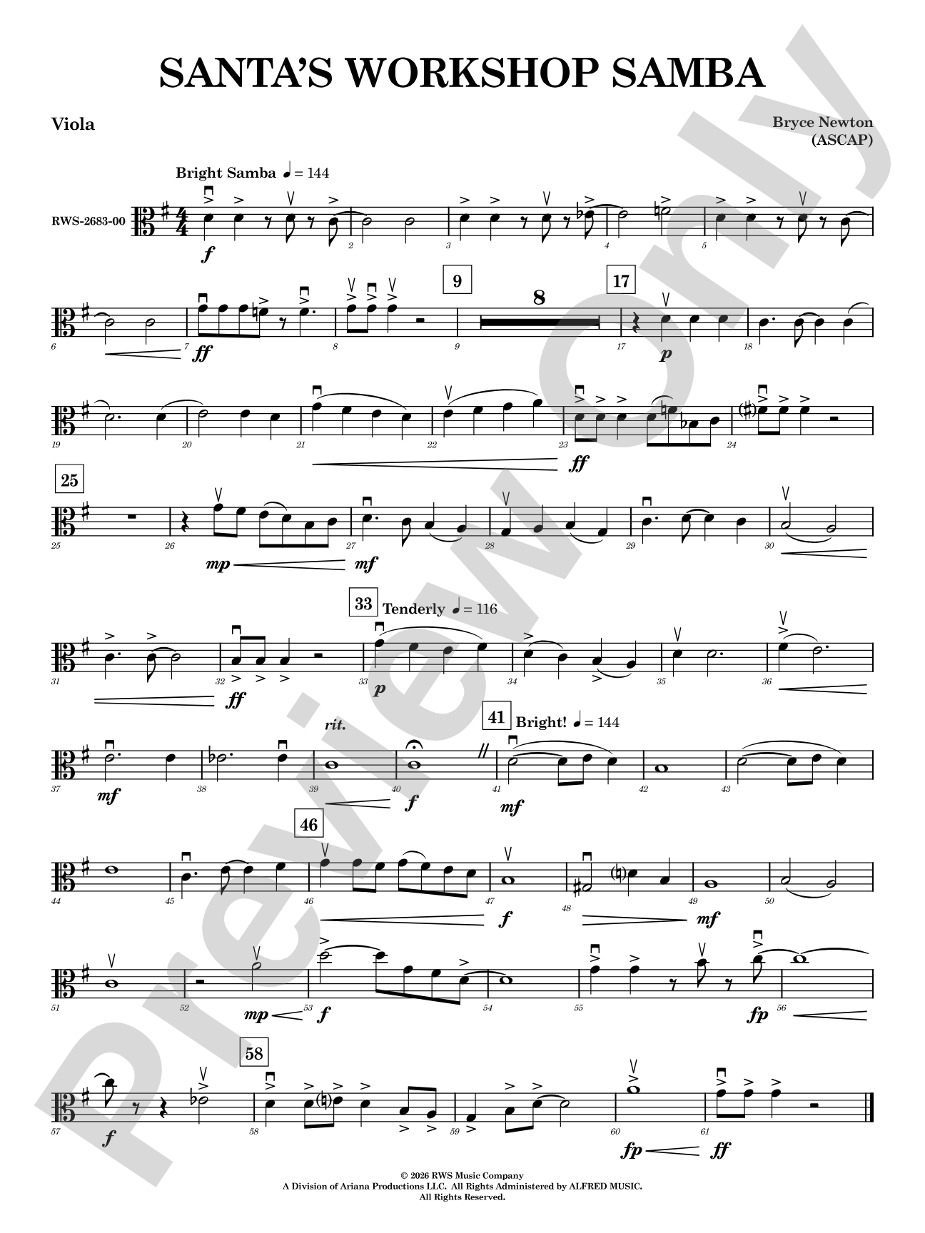 Santa's Workshop Samba: Viola