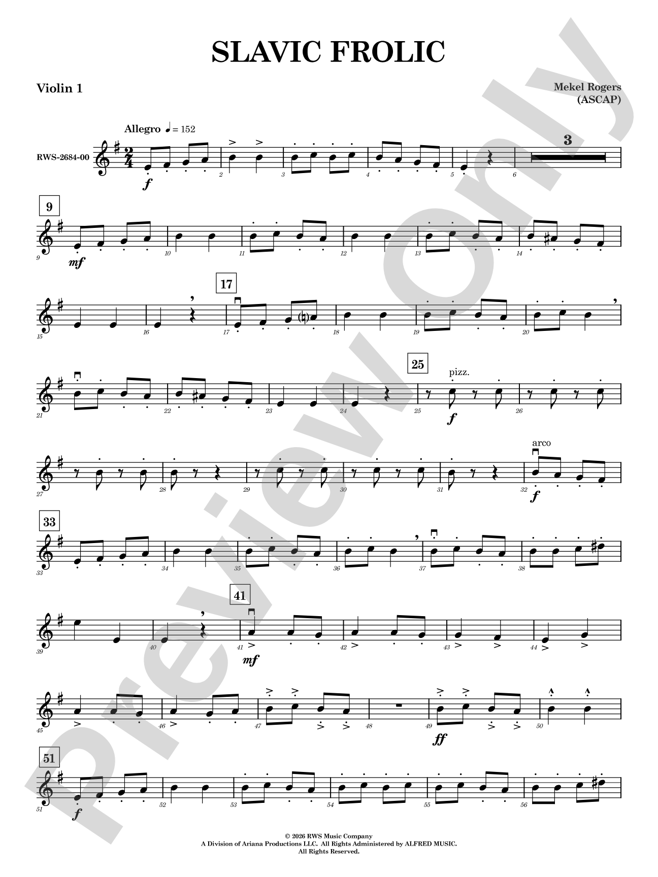 Slavic Frolic: 1st Violin