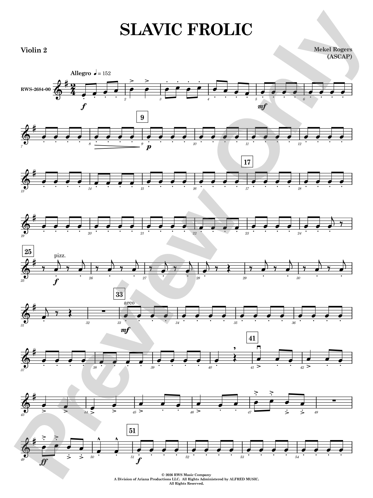Slavic Frolic: 2nd Violin