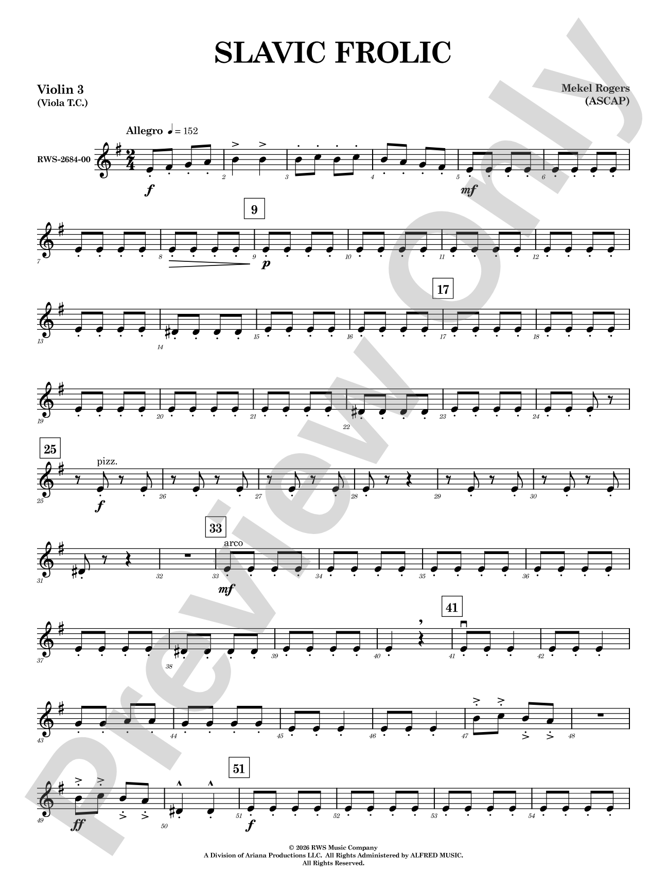 Slavic Frolic: 3rd Violin (Viola [TC])