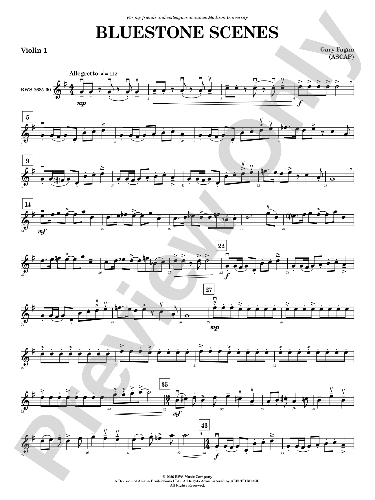 Bluestone Scenes: 1st Violin