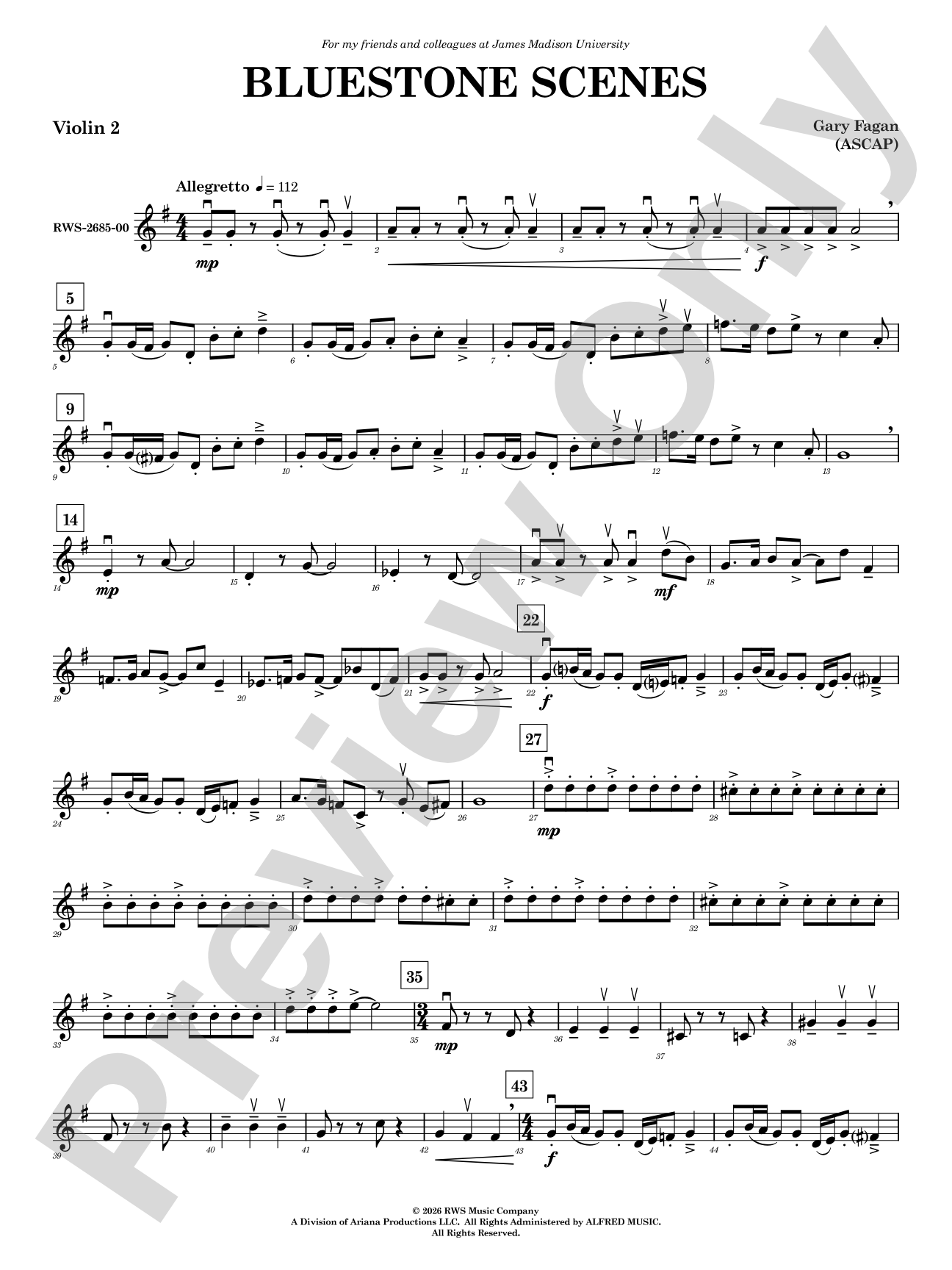 Bluestone Scenes: 2nd Violin