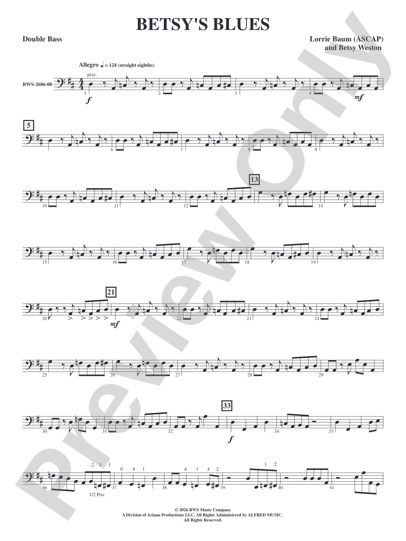 Betsy's Blues: String Bass