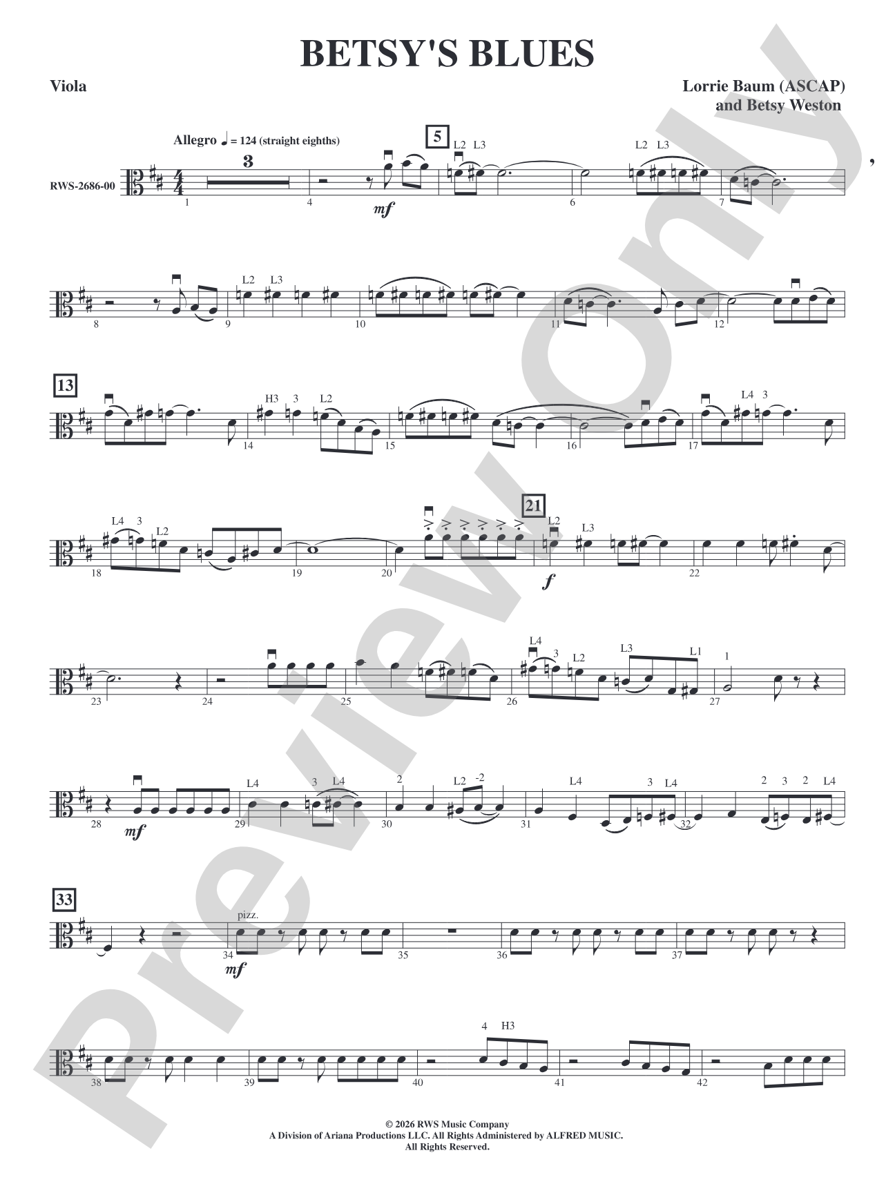 Betsy's Blues: Viola