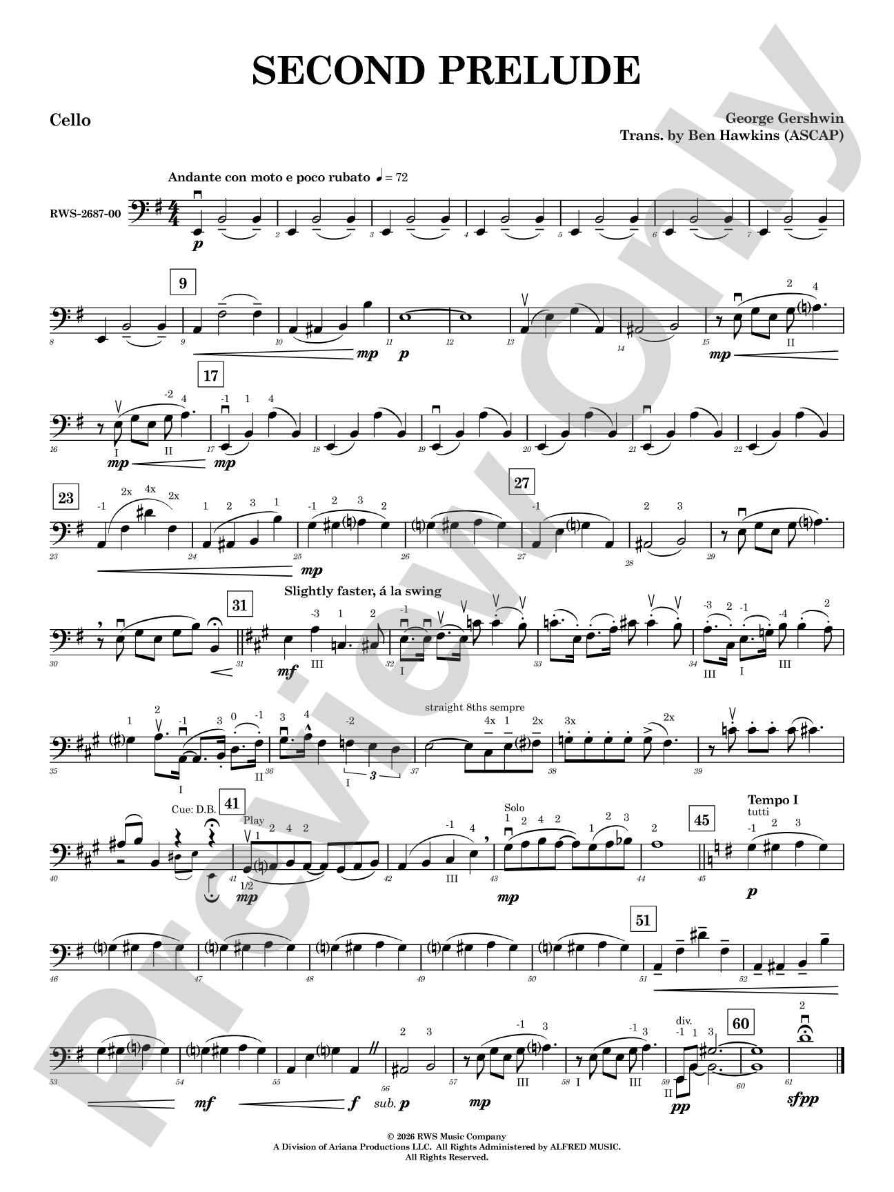 Second Prelude: Cello