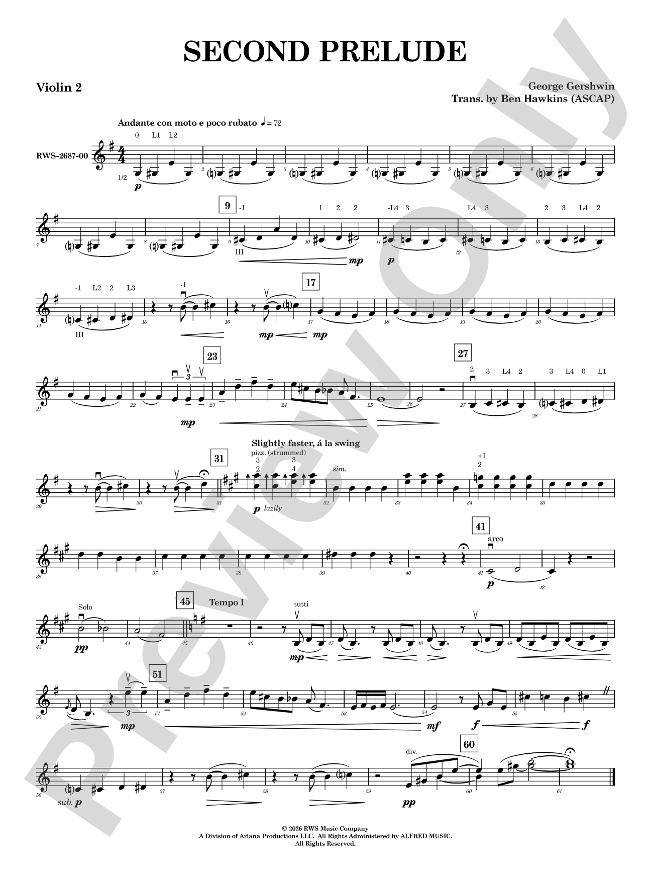 Second Prelude: 2nd Violin