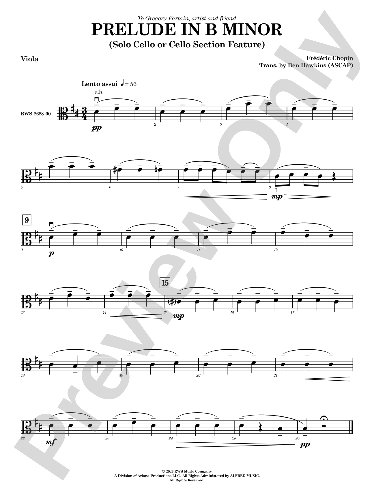Prelude in B Minor: Viola
