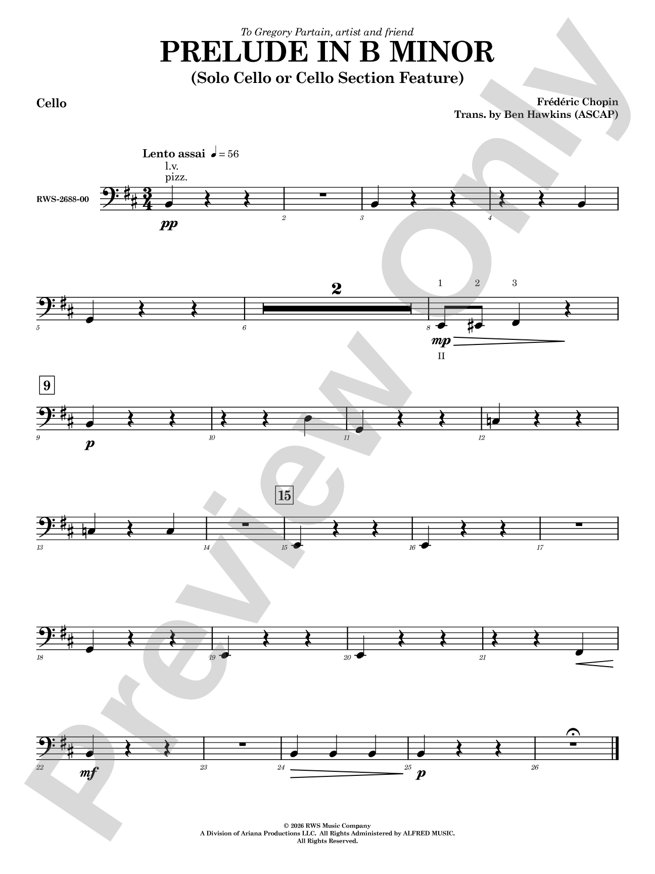 Prelude in B Minor: Cello
