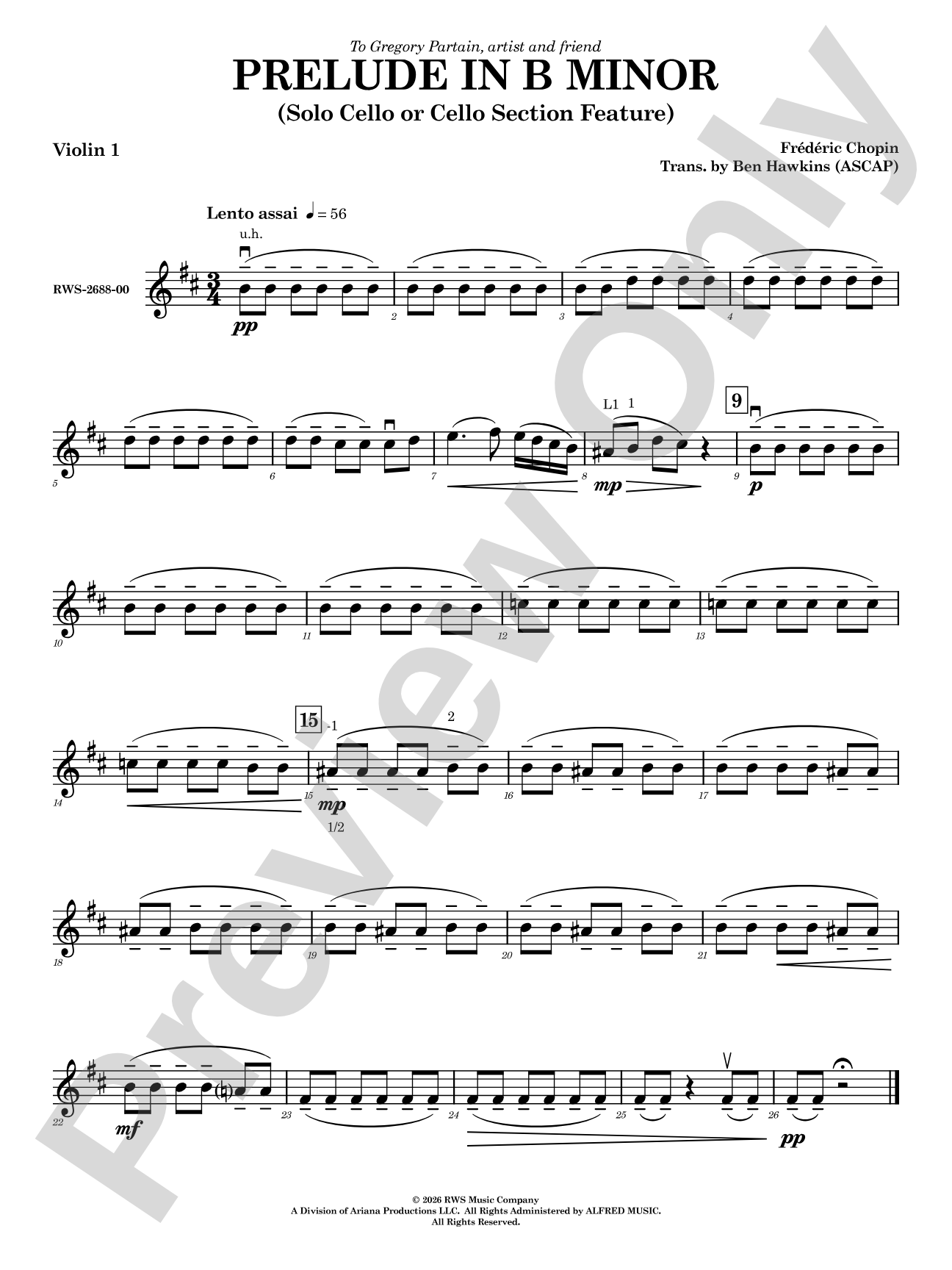 Prelude in B Minor: 1st Violin