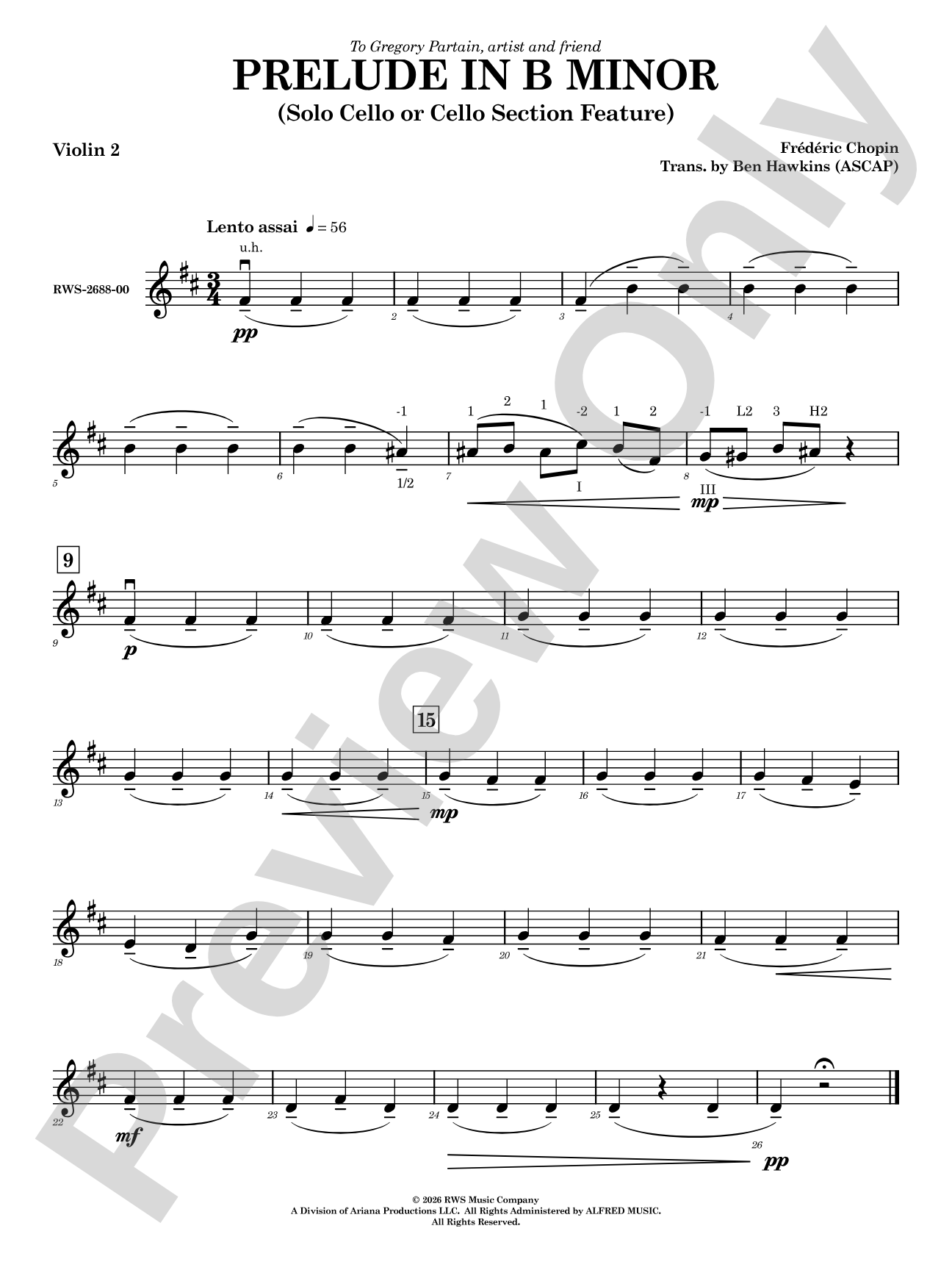 Prelude in B Minor: 2nd Violin