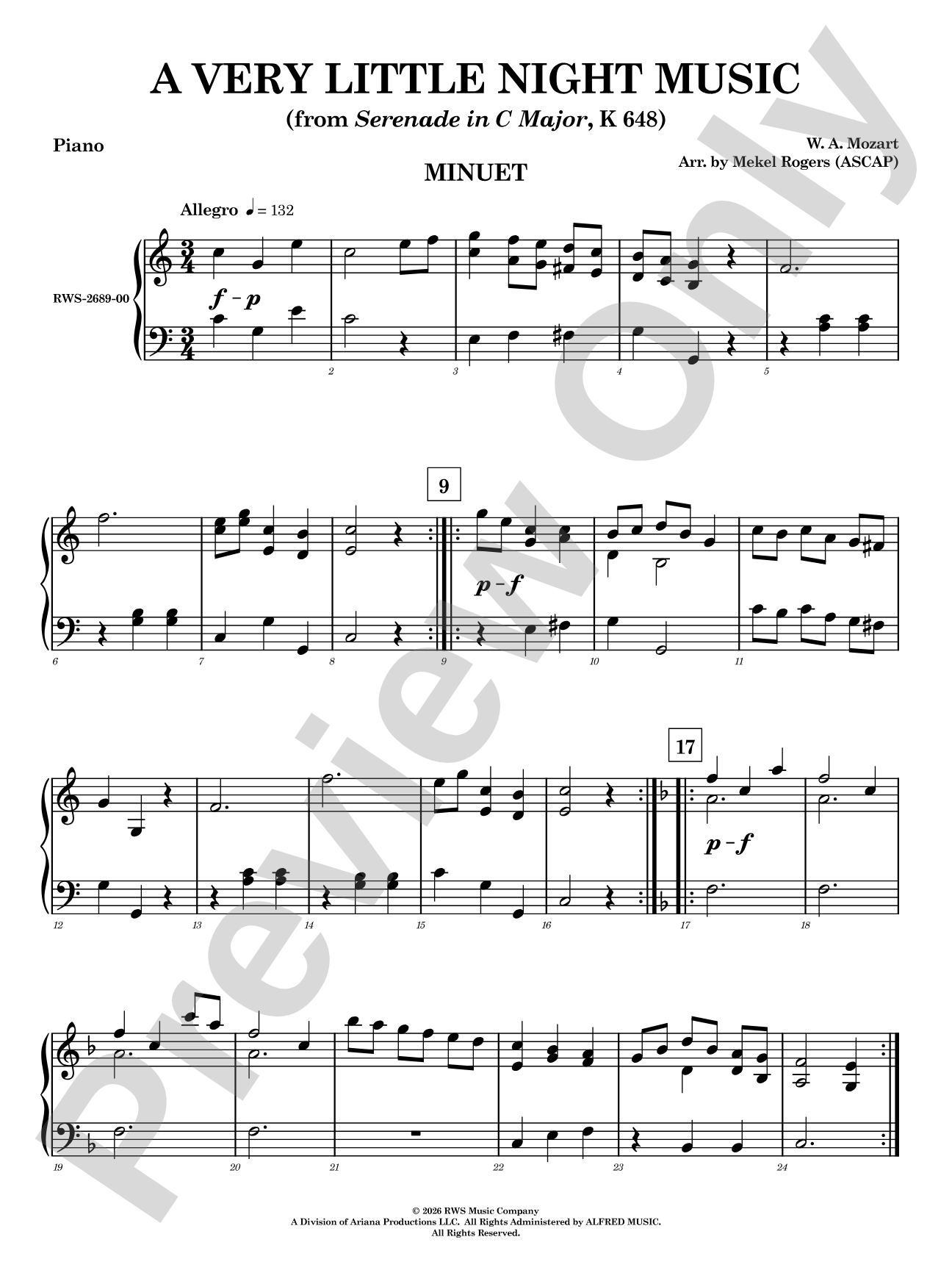 A Very Little Night Music: Piano Accompaniment