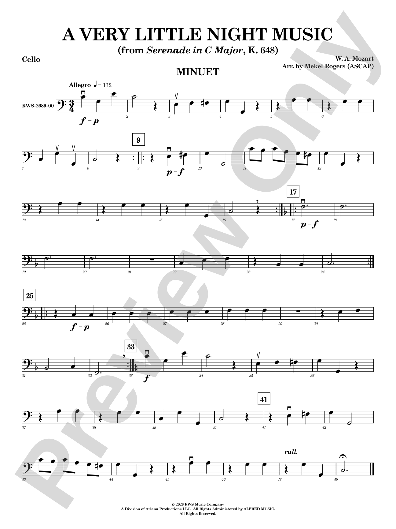 A Very Little Night Music: Cello