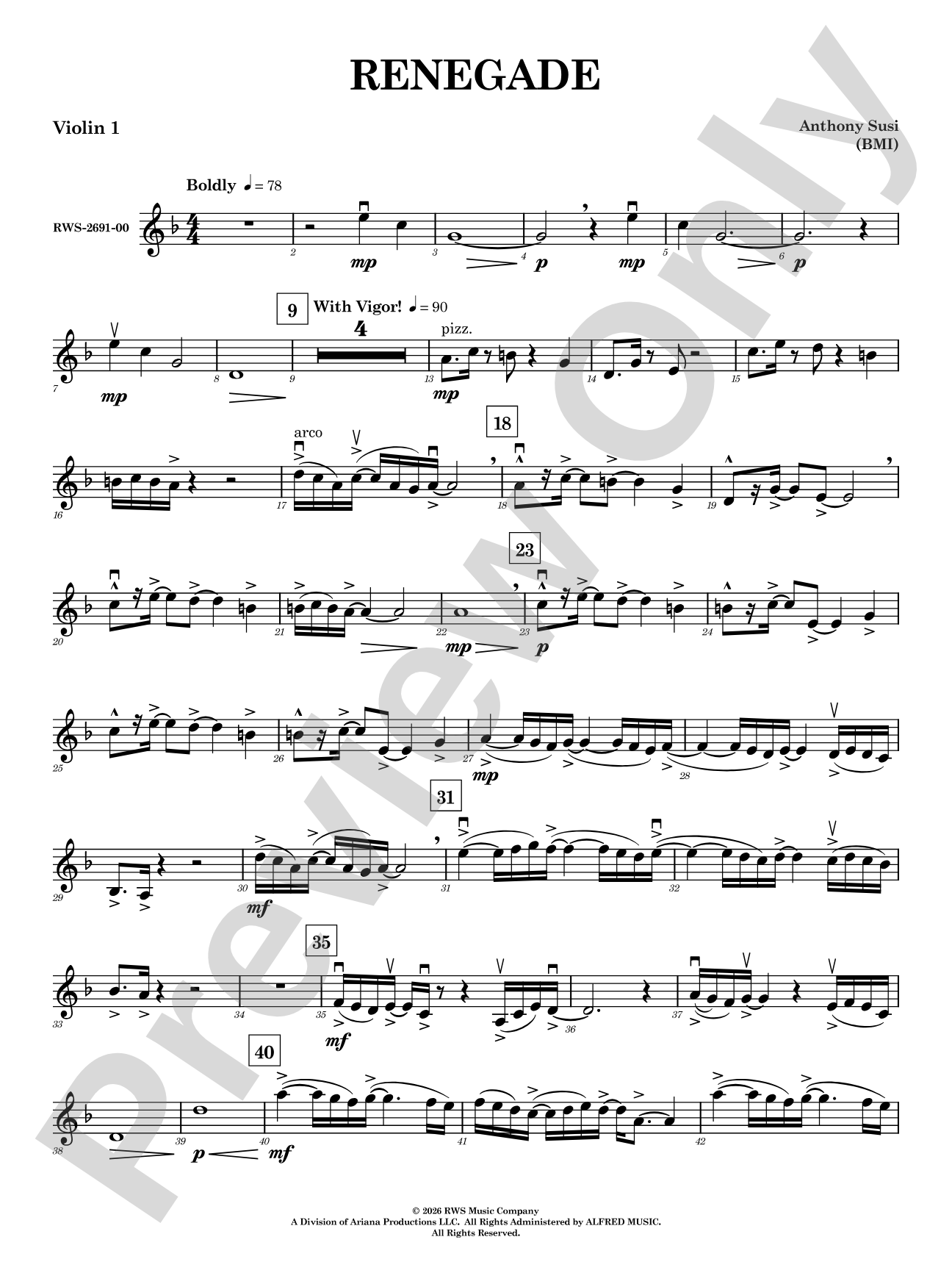 Renegade: 1st Violin