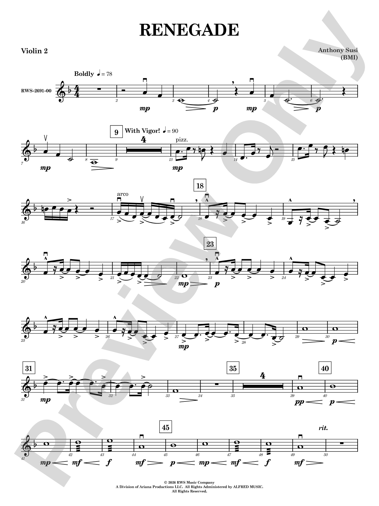 Renegade: 2nd Violin