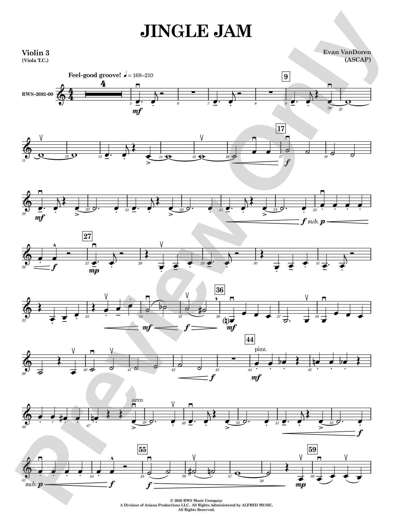 Jingle Jam: 3rd Violin (Viola [TC])