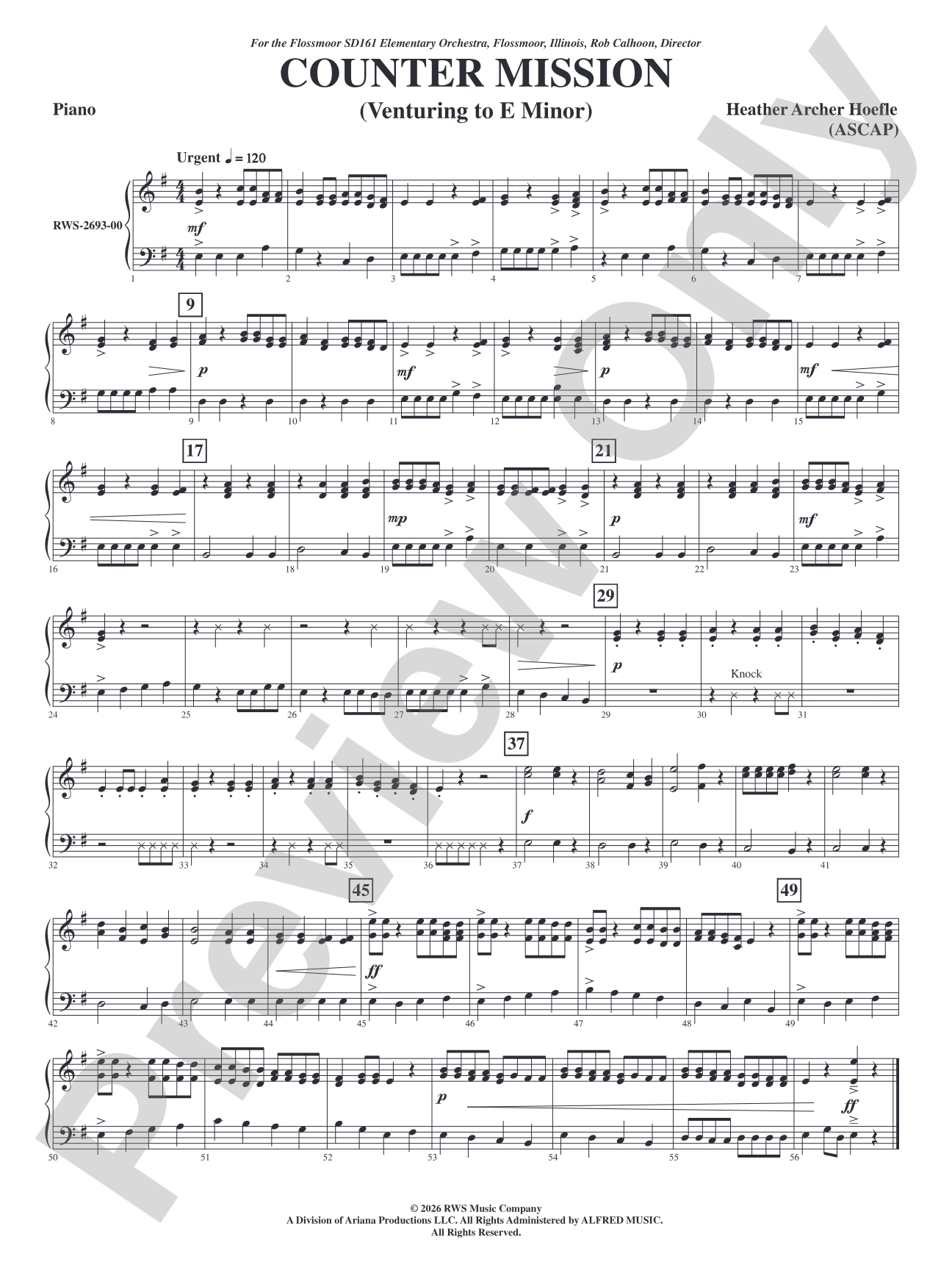 Counter Mission: Piano Accompaniment