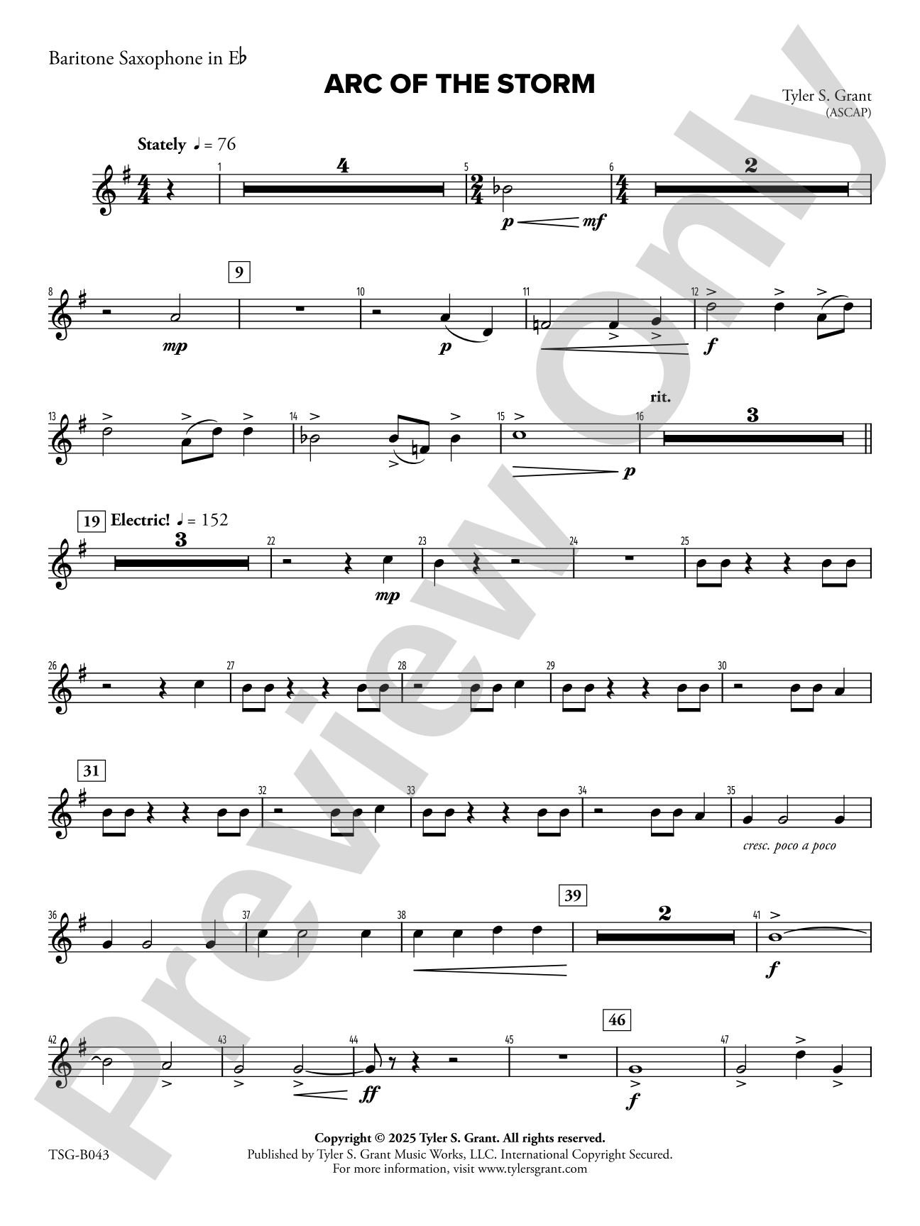 Arc of the Storm: E-flat Baritone Saxophone