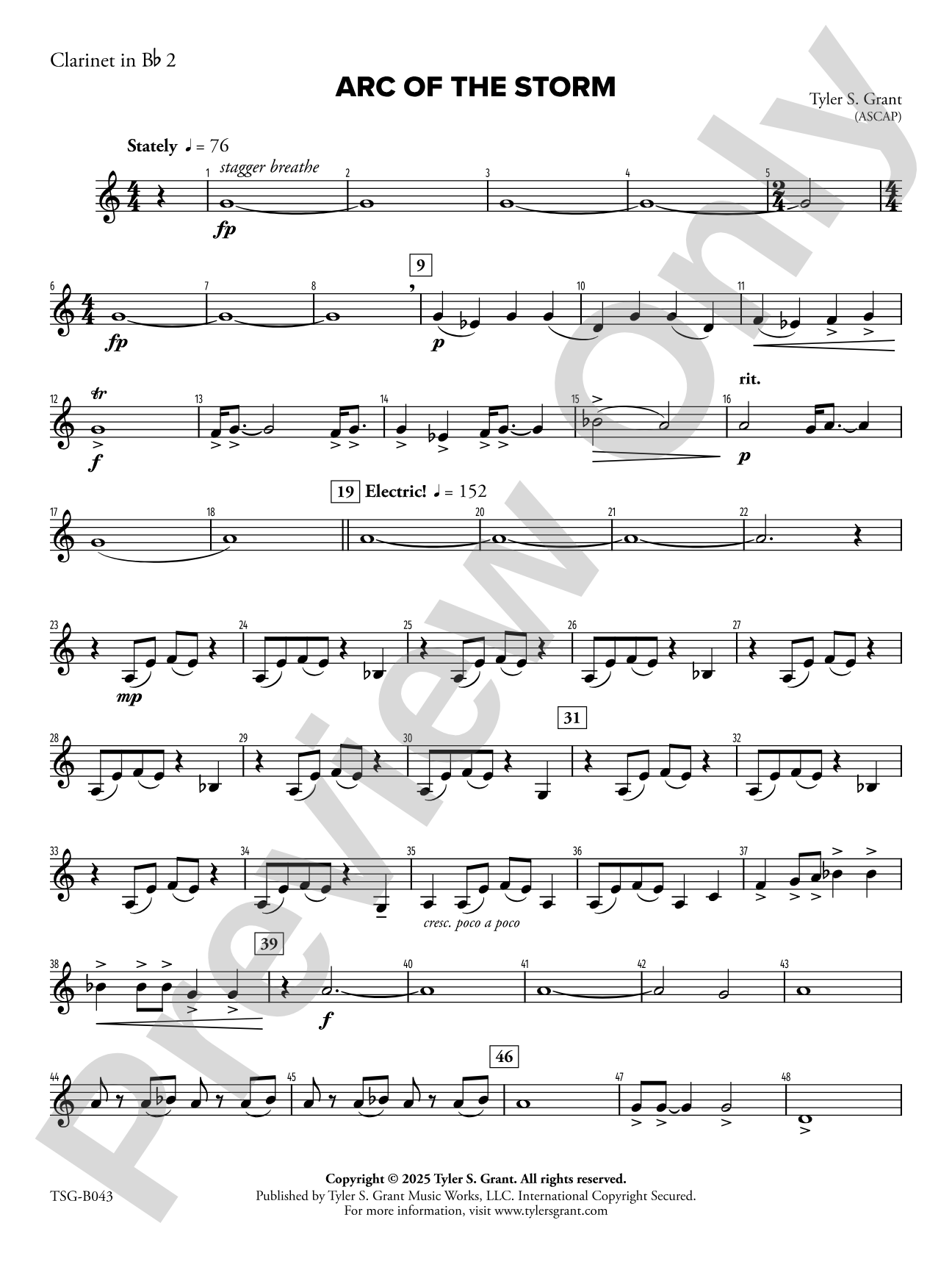 Arc of the Storm: 2nd B-flat Clarinet