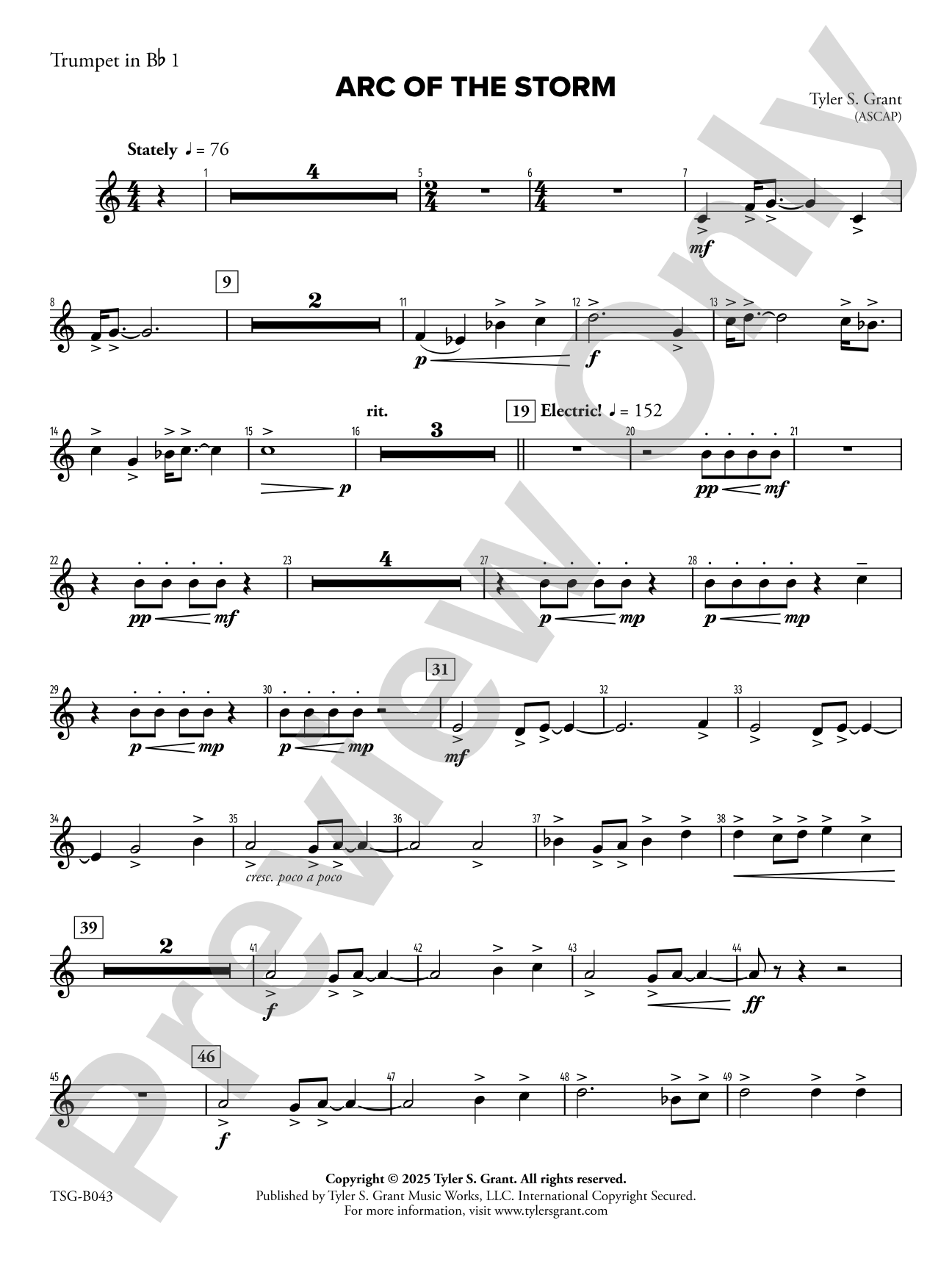 Arc of the Storm: 1st B-flat Trumpet