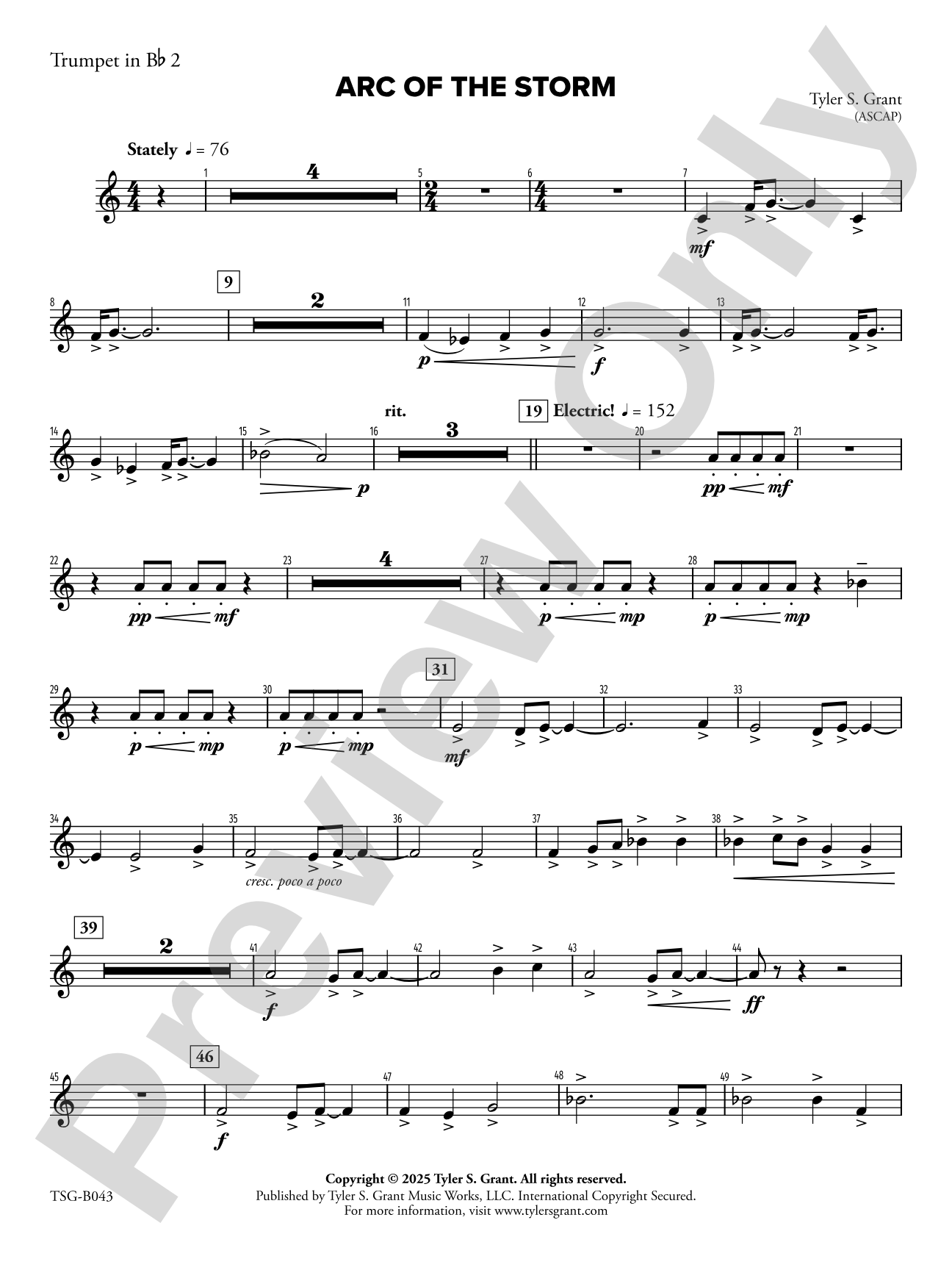 Arc of the Storm: 2nd B-flat Trumpet