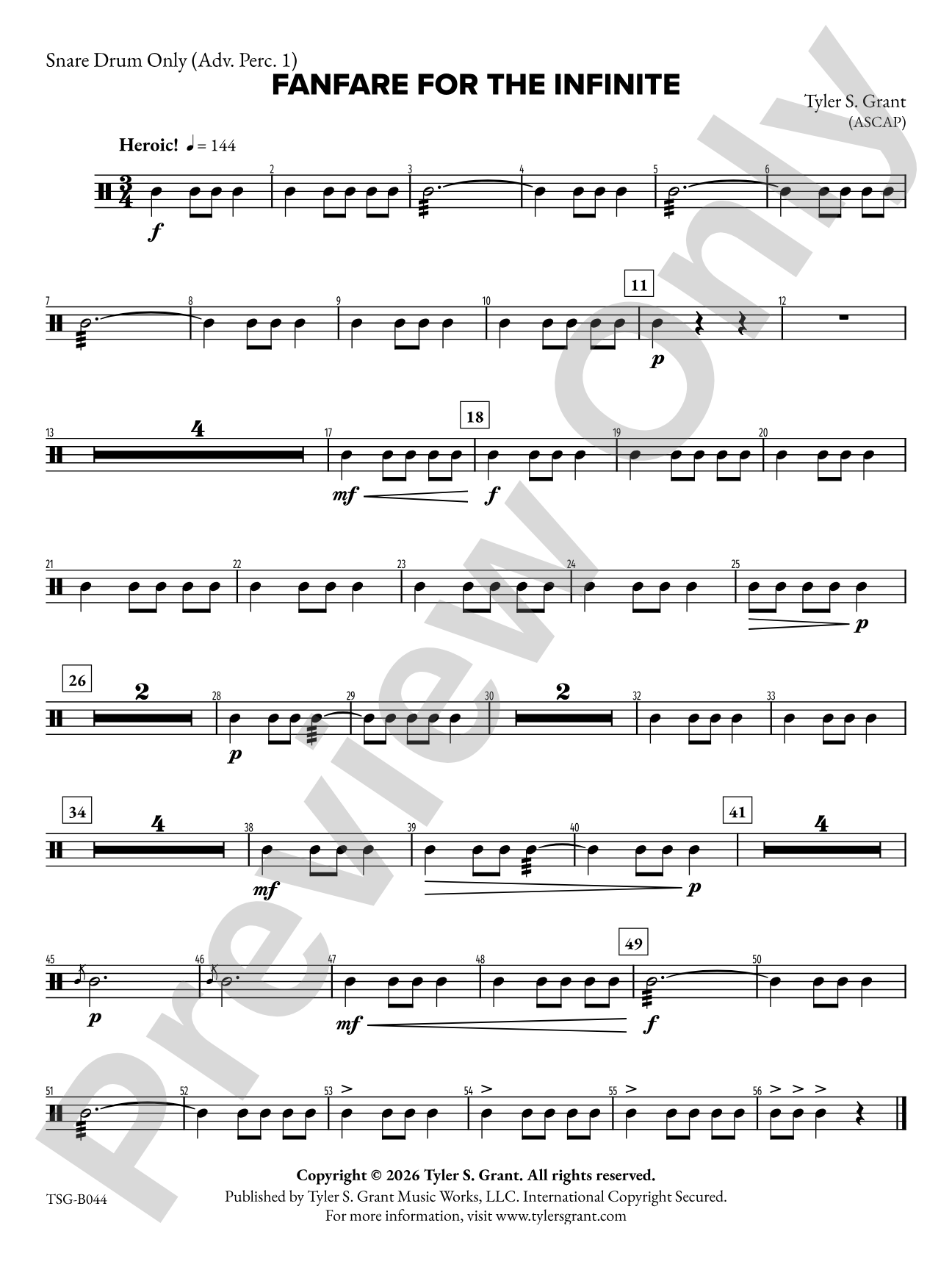 Fanfare for the Infinite: Auxiliary Percussion 1