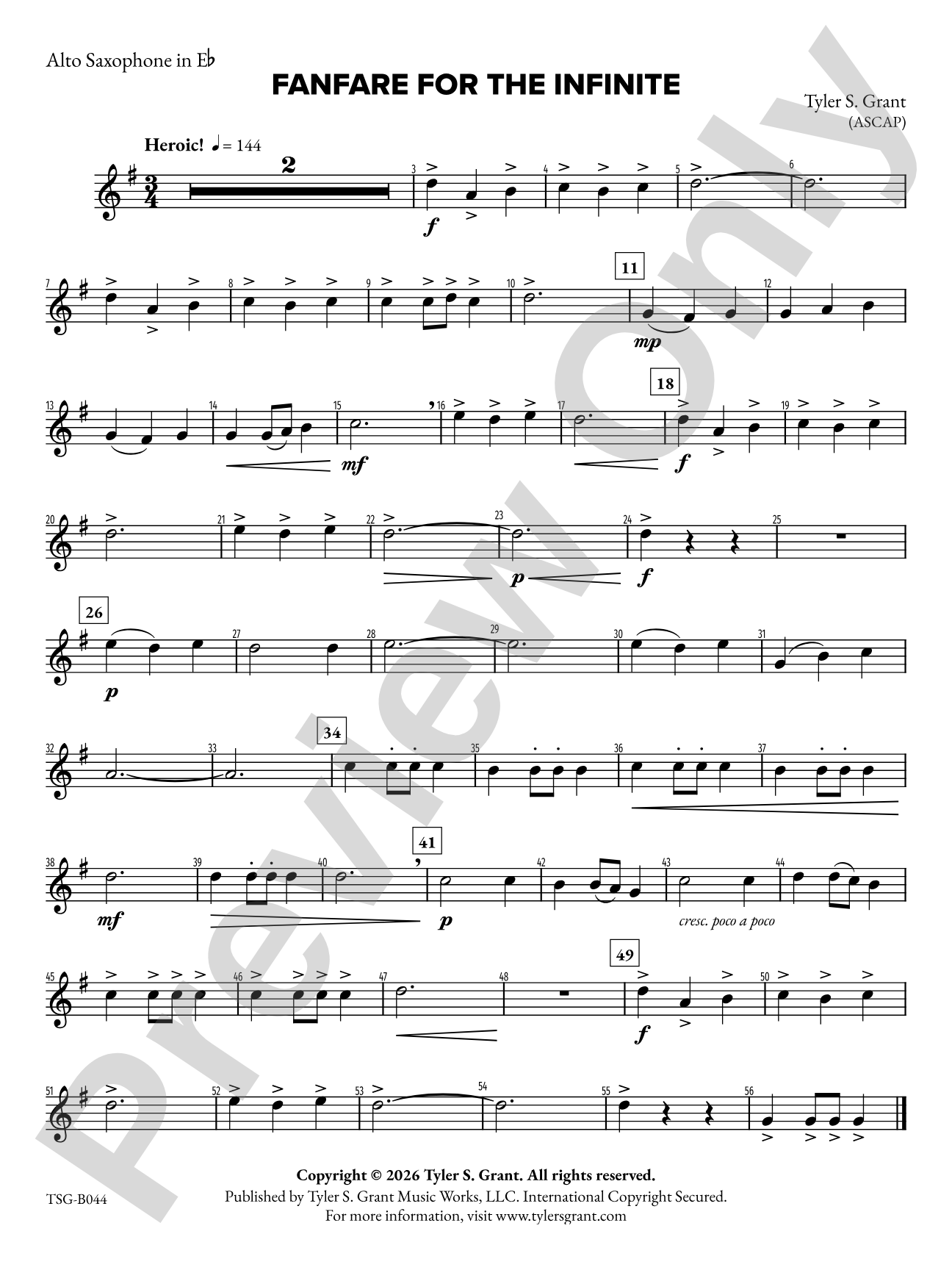 Fanfare for the Infinite: E-flat Alto Saxophone