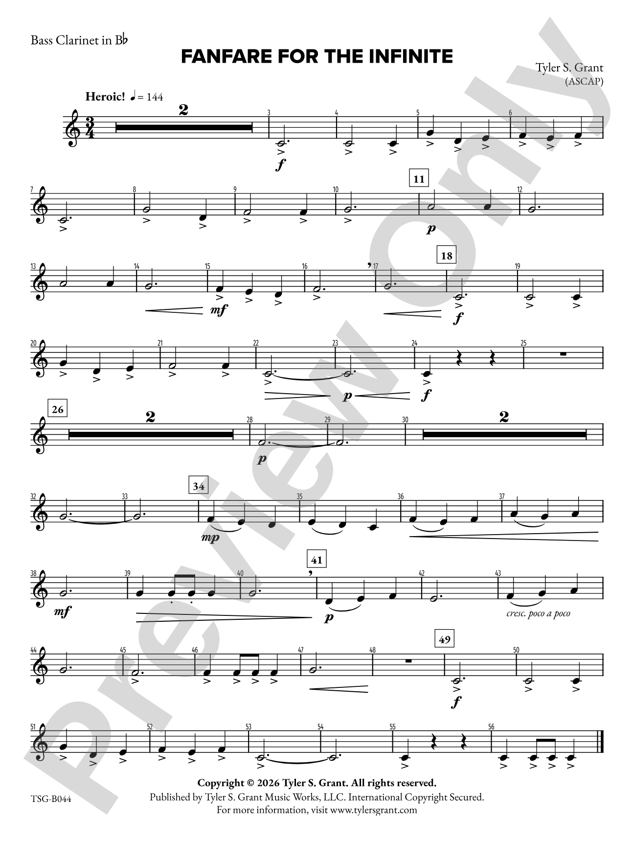Fanfare for the Infinite: Bass Clarinet