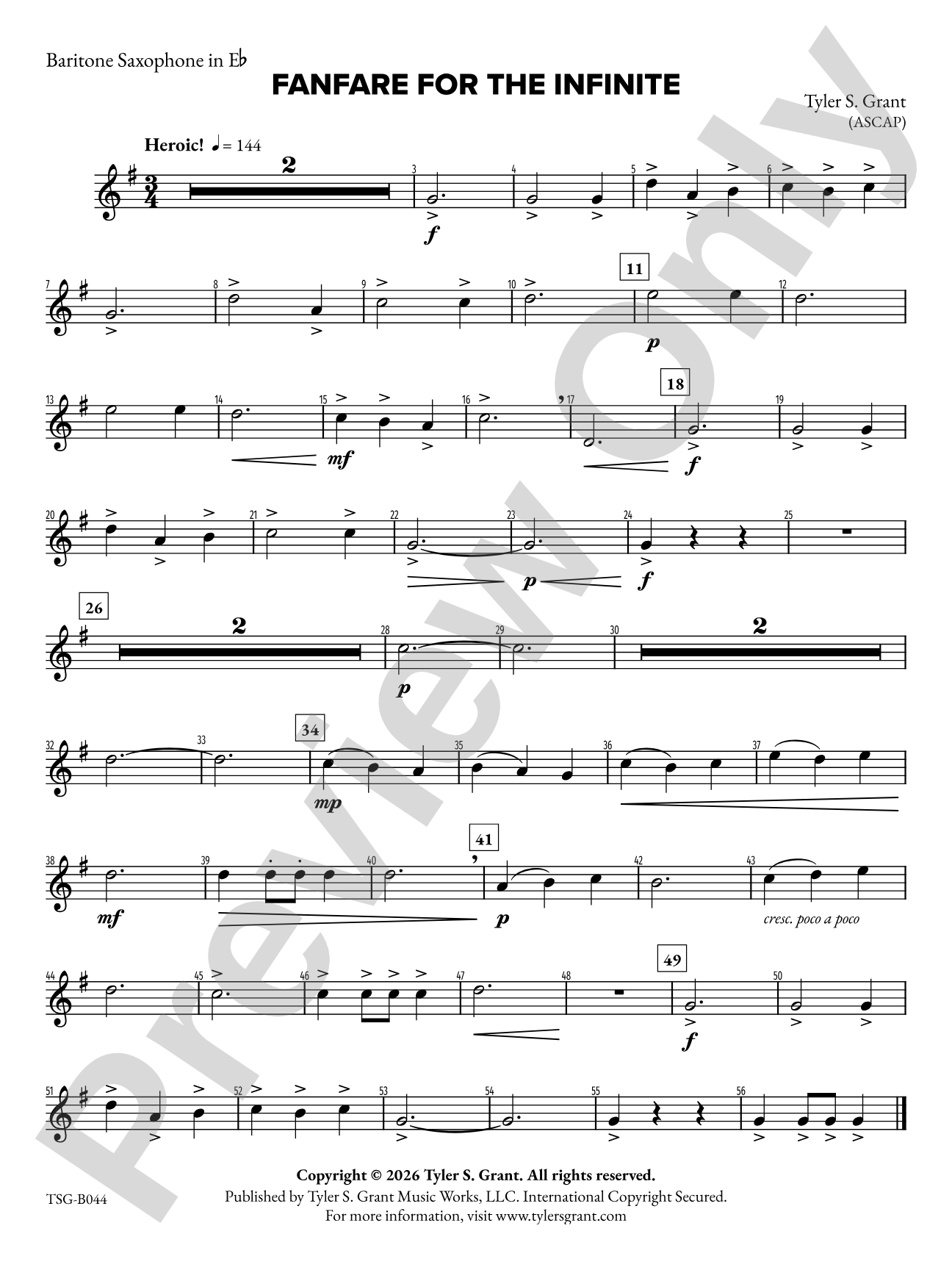 Fanfare for the Infinite: E-flat Baritone Saxophone