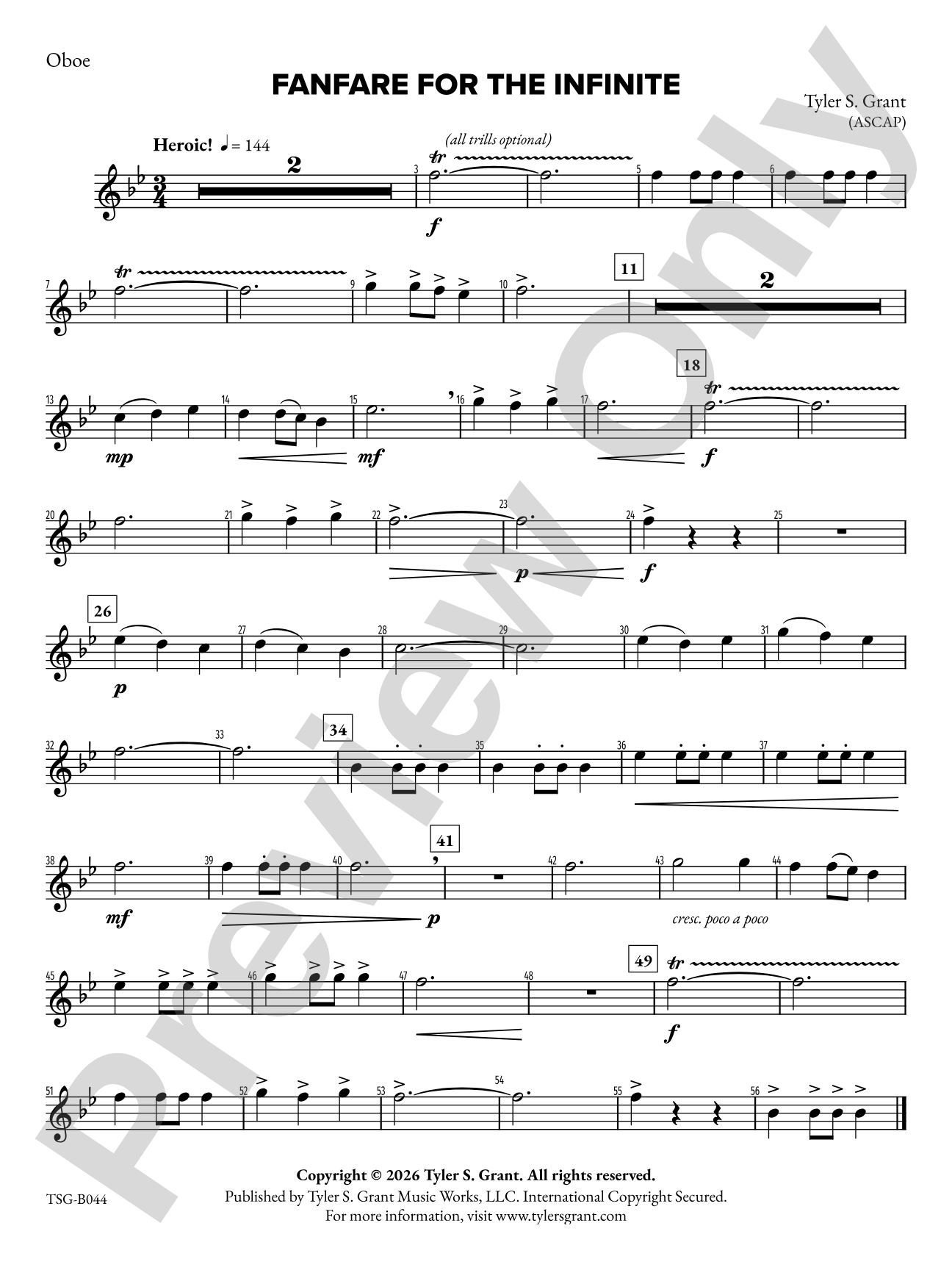 Fanfare for the Infinite: Oboe