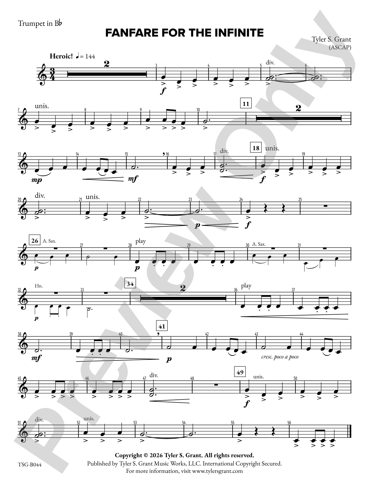Fanfare for the Infinite: 1st B-flat Trumpet