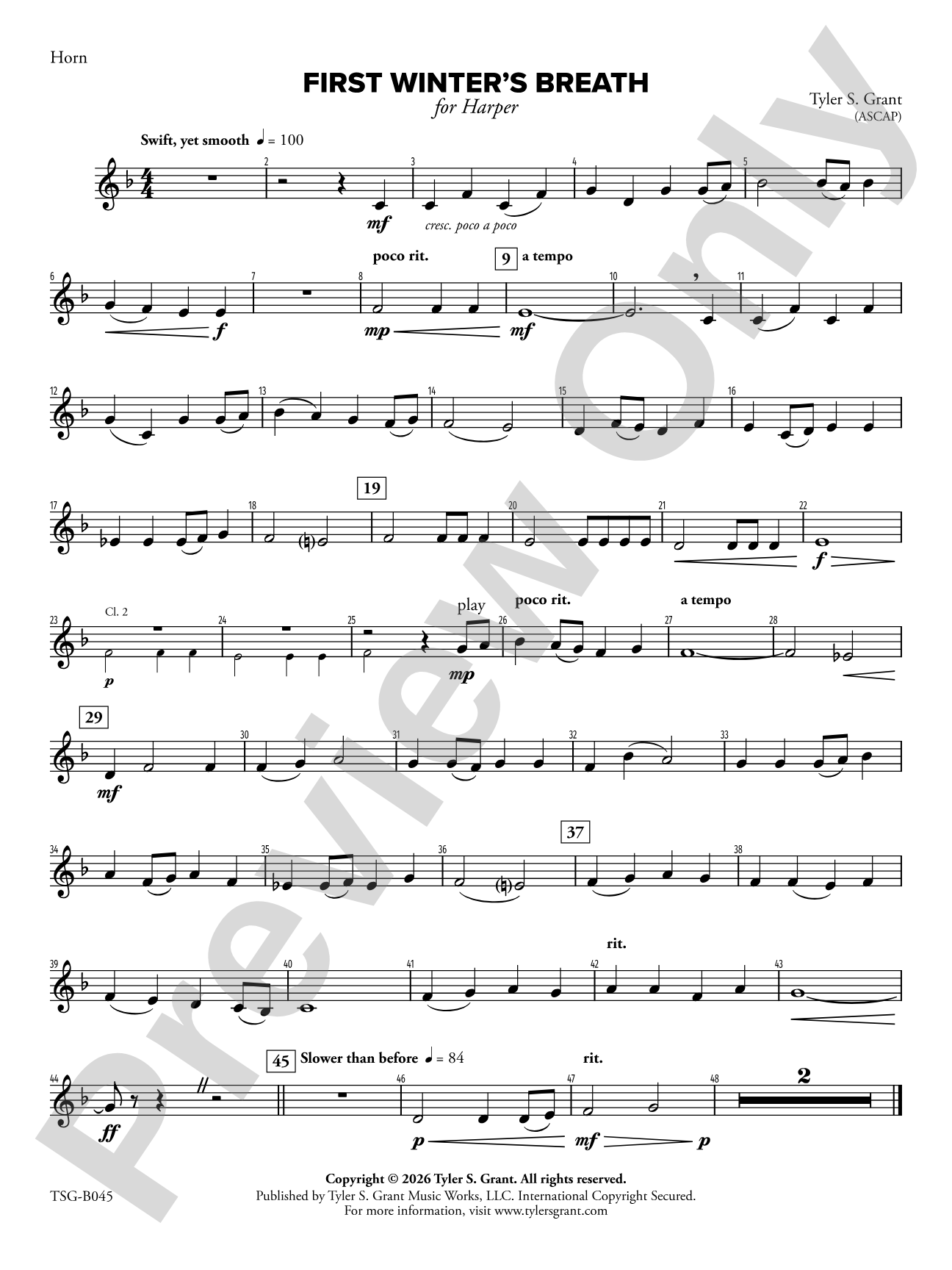 First Winter's Breath: 1st F Horn