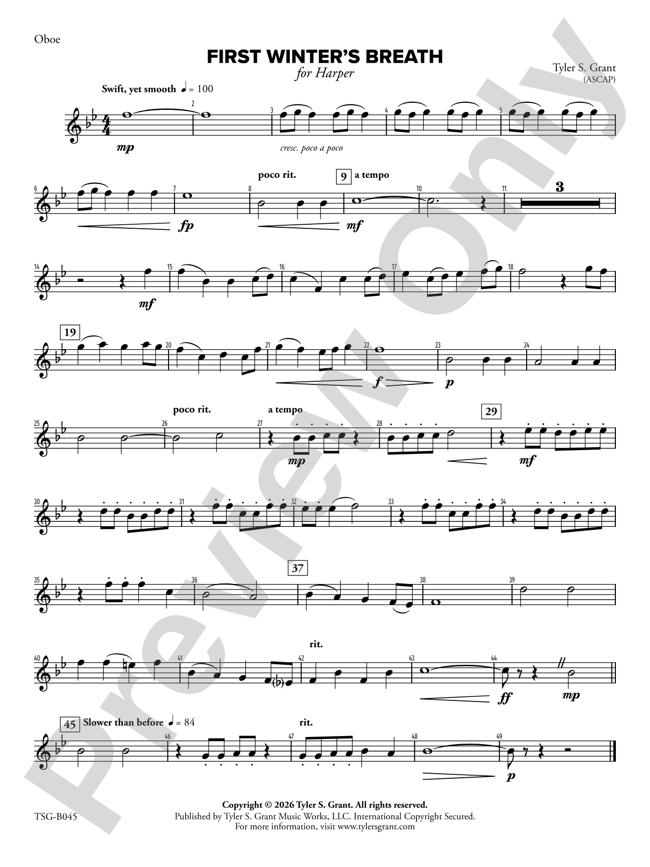 First Winter's Breath: Oboe