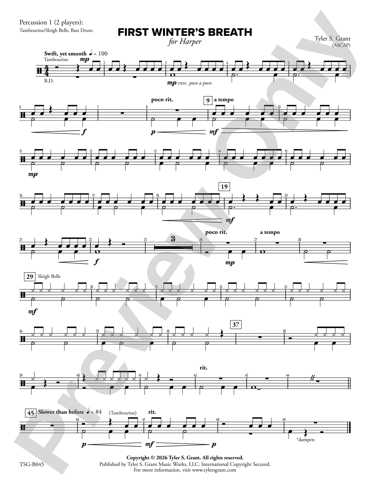 First Winter's Breath: 1st Percussion