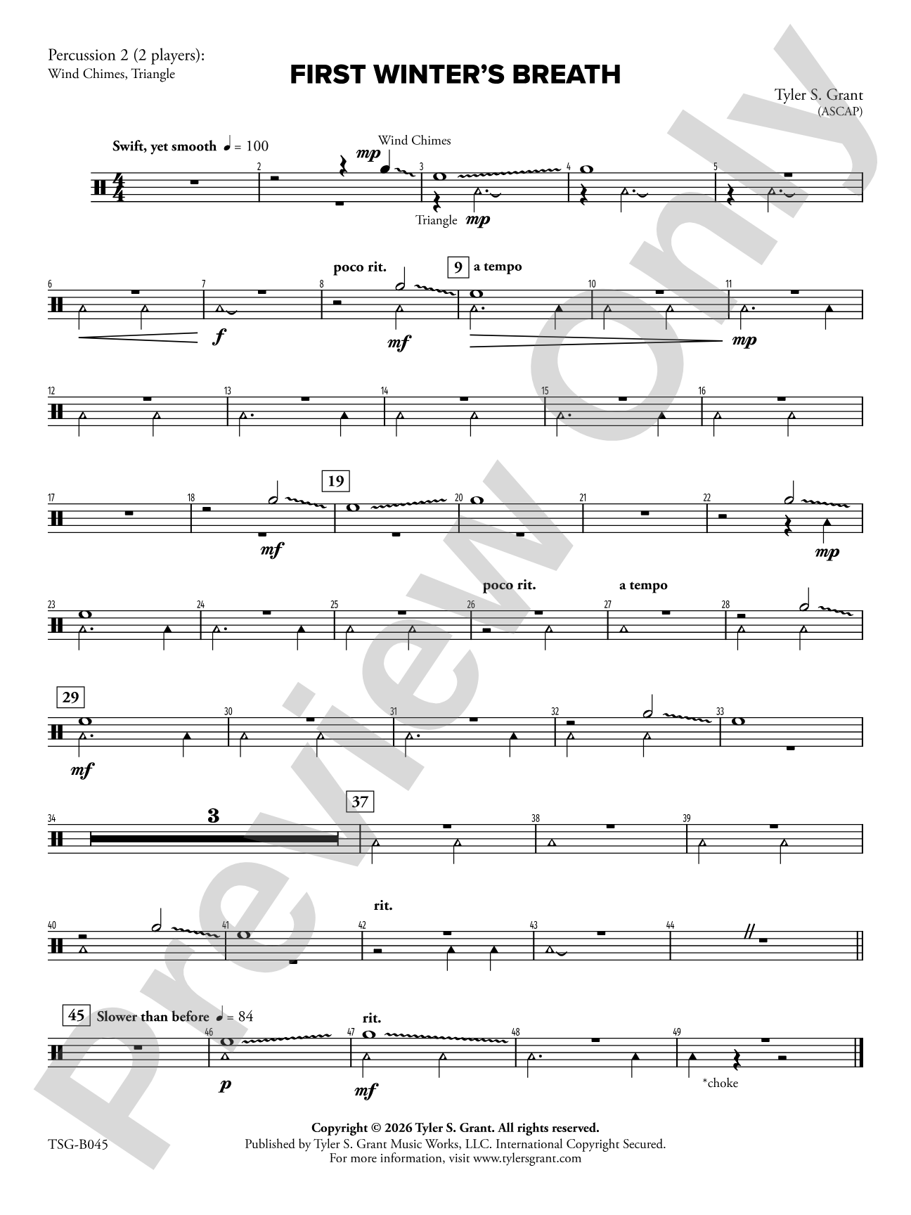 First Winter's Breath: 2nd Percussion
