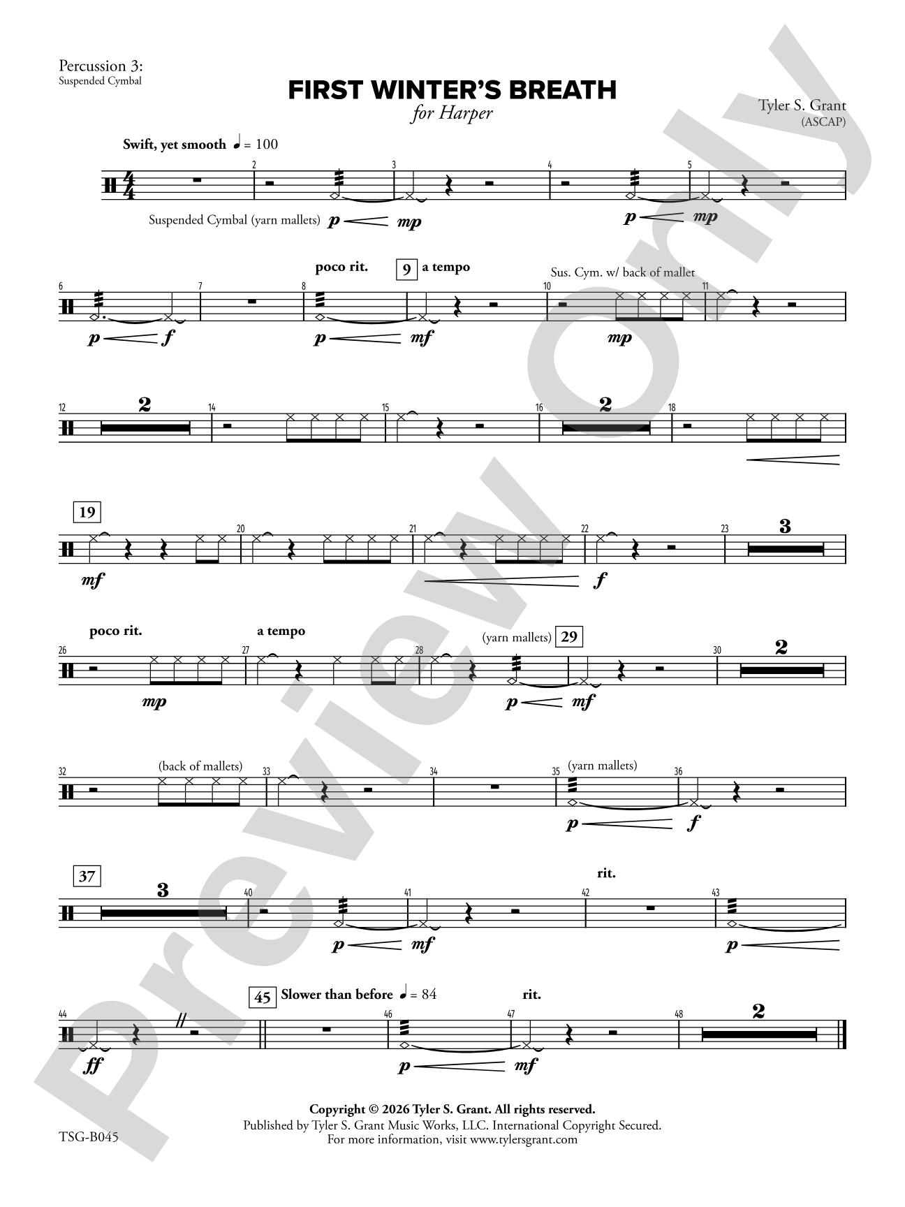 First Winter's Breath: 3rd Percussion