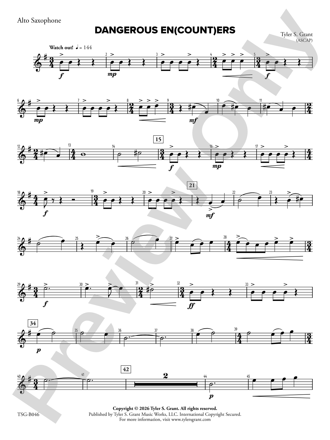 Dangerous En(count)ers: E-flat Alto Saxophone