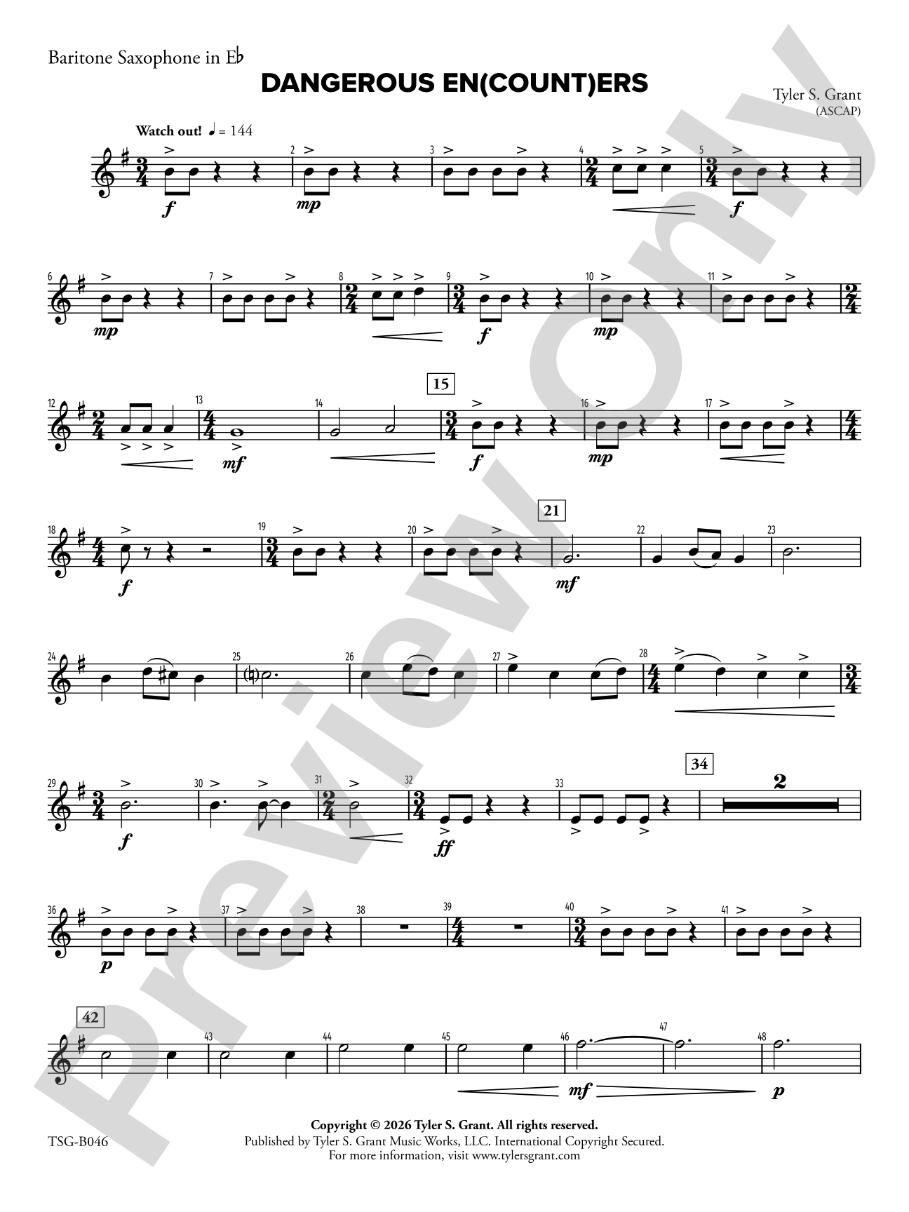 Dangerous En(count)ers: E-flat Baritone Saxophone