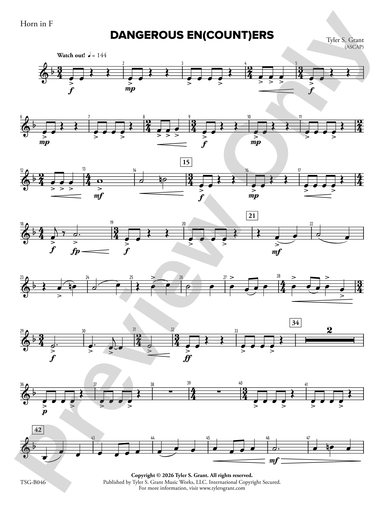Dangerous En(count)ers: 1st F Horn
