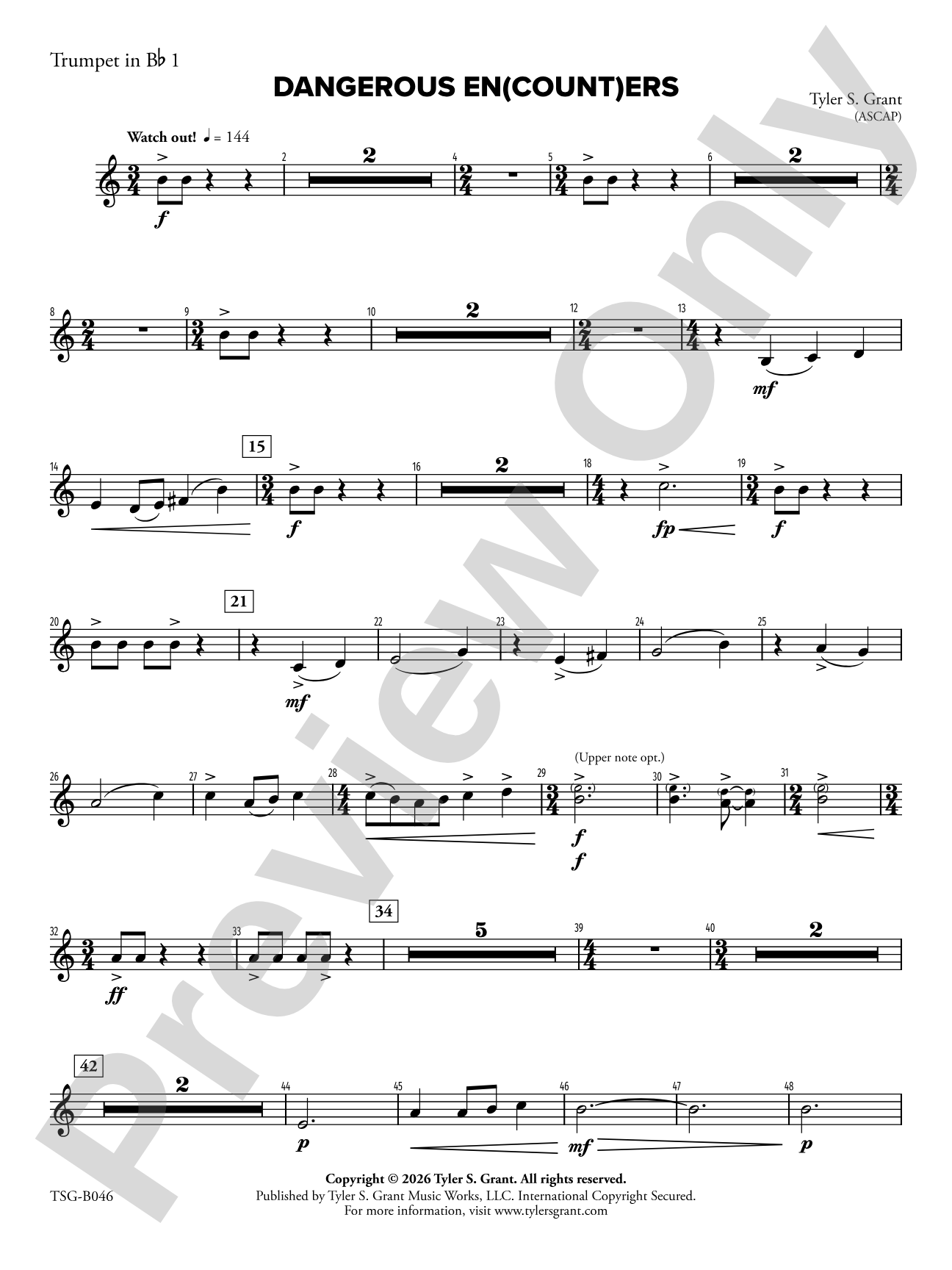 Dangerous En(count)ers: 1st B-flat Trumpet