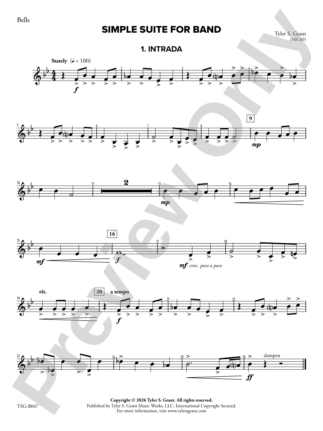 Simple Suite for Band: Bells