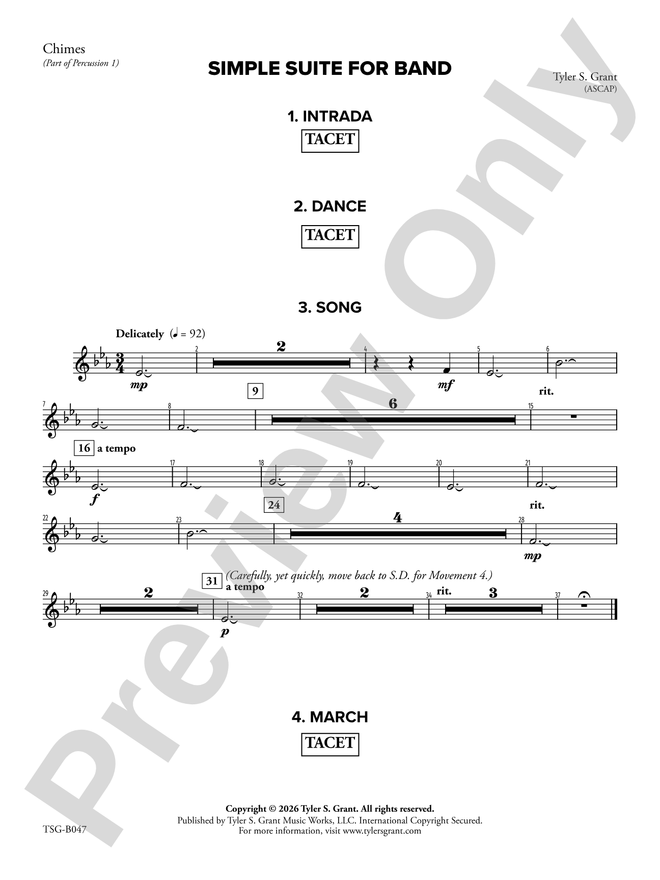 Simple Suite for Band: Chimes