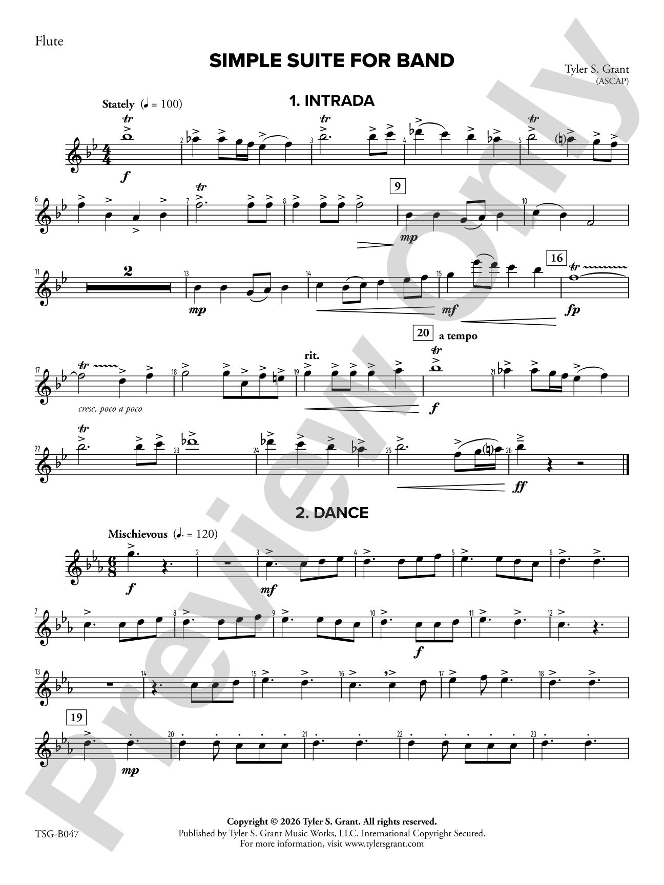 Simple Suite for Band: Flute