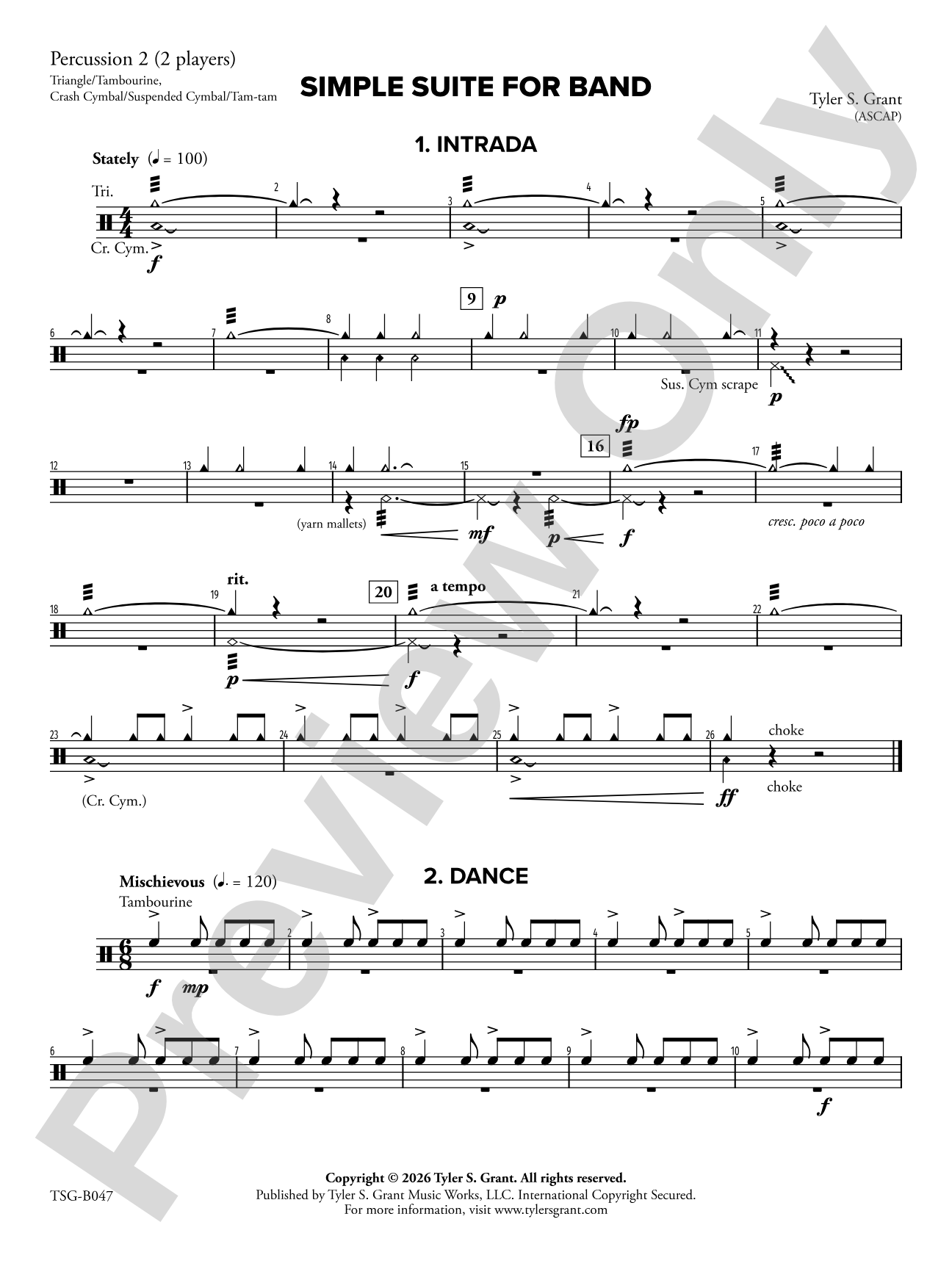 Simple Suite for Band: 2nd Percussion