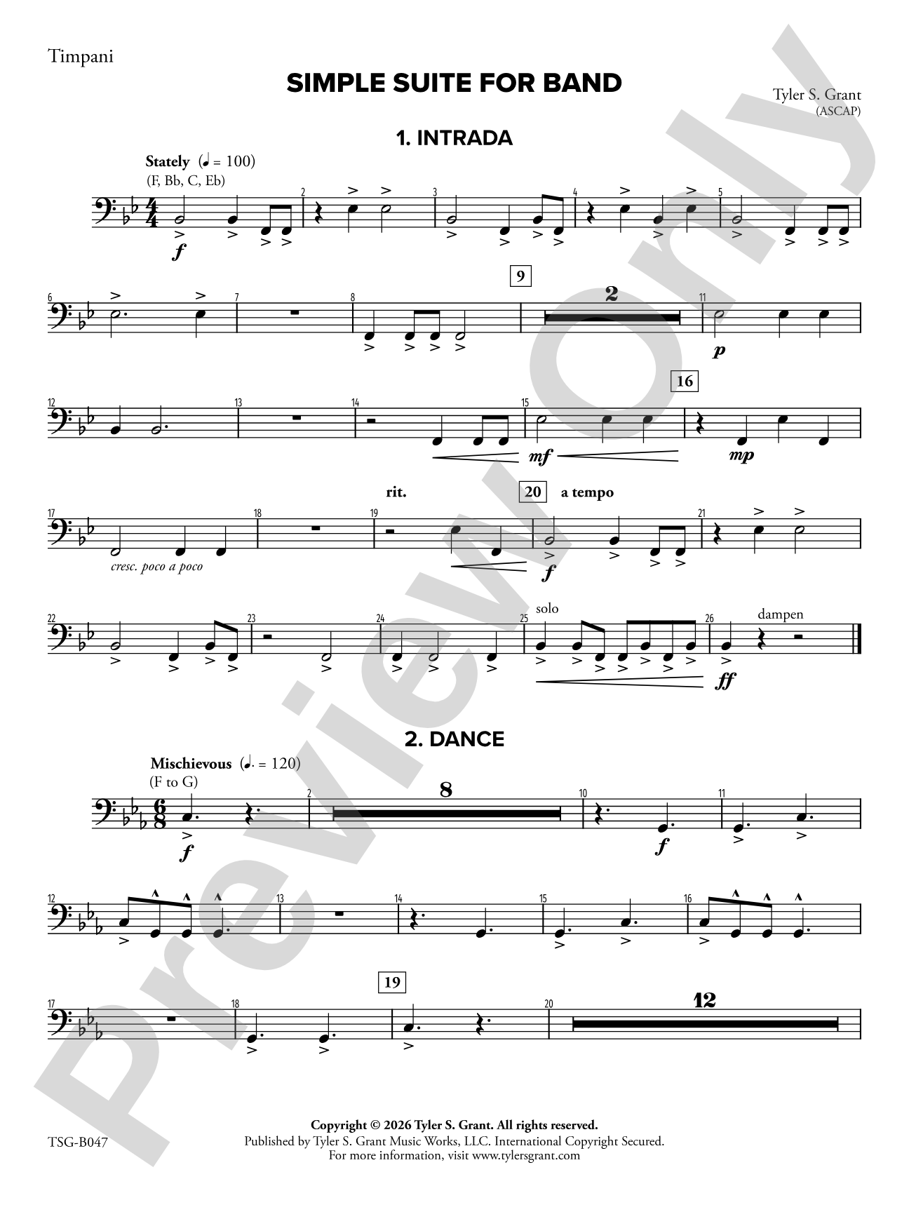 Simple Suite for Band: Timpani