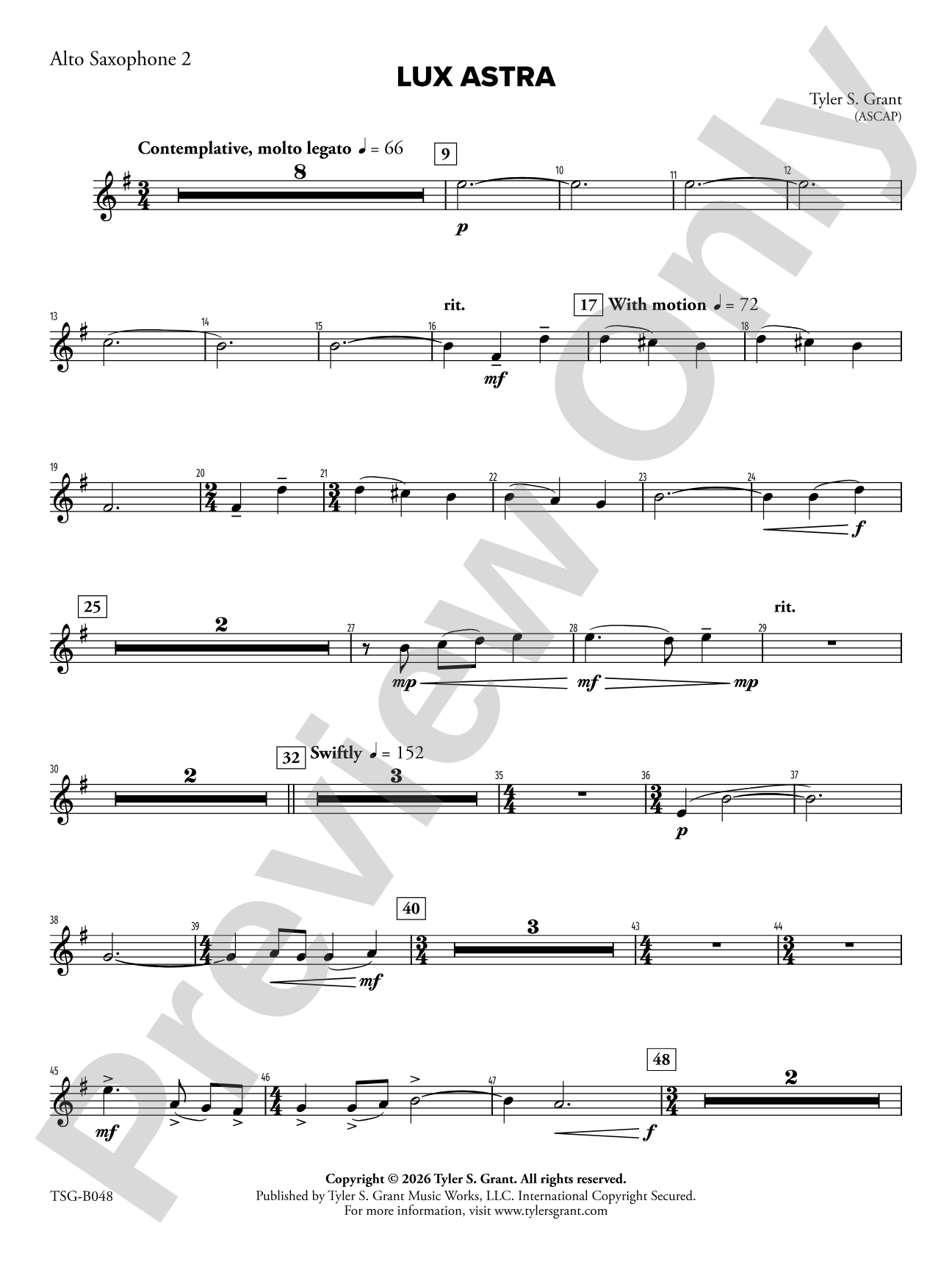 Lux Astra: 2nd E-flat Alto Saxophone