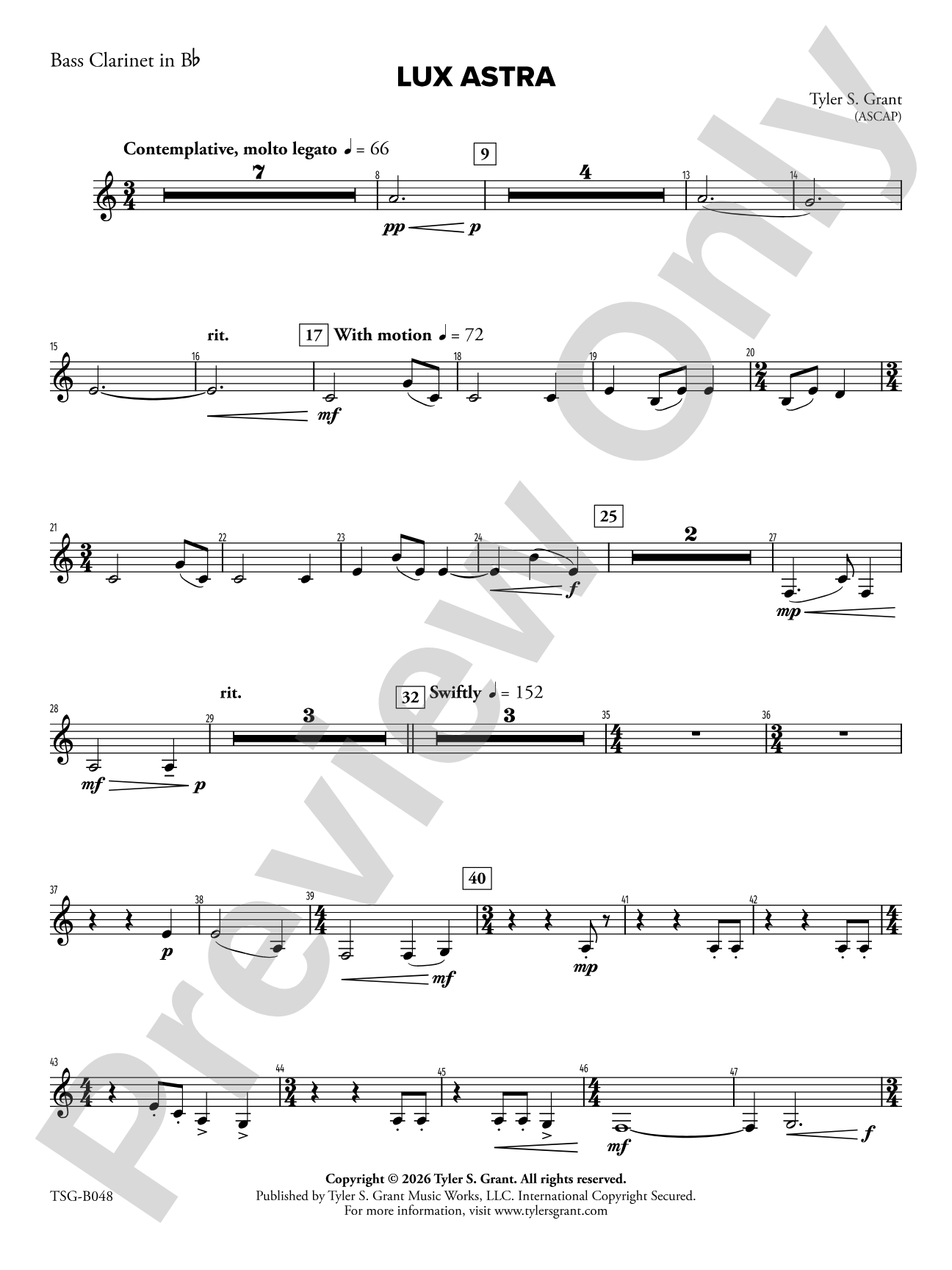 Lux Astra: Bass Clarinet